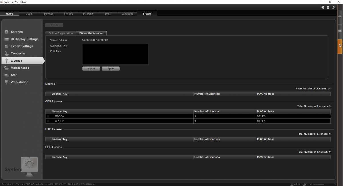 LevelOne OneSecure Video Software device license Multimedia-Technik Lizenzen