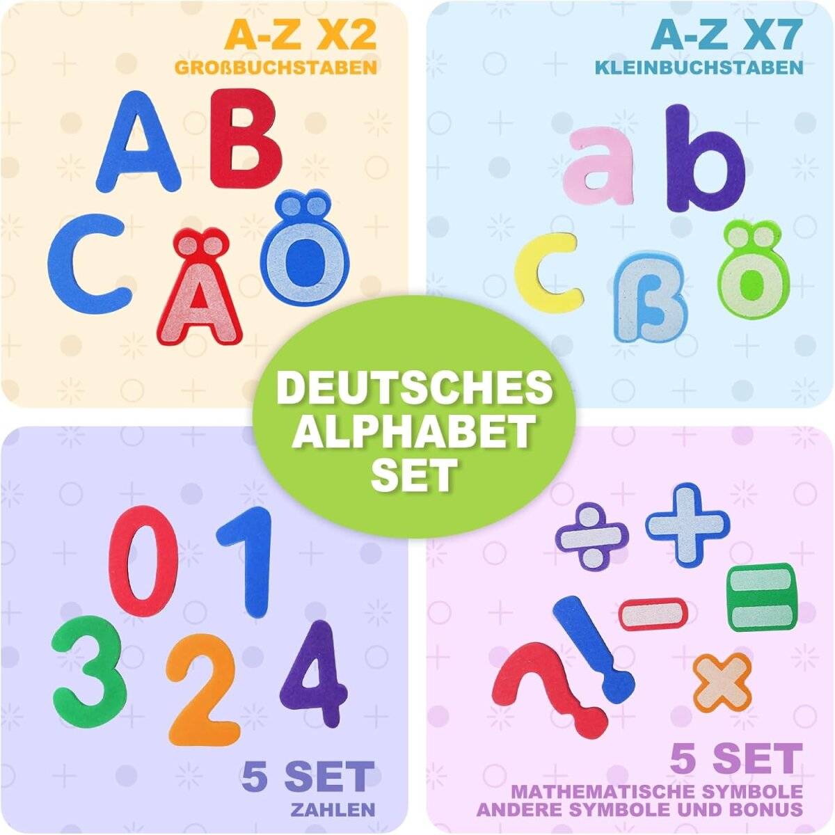 Magnetische Buchstaben ABC-Set Lernset Deutsch Buchstaben & Zahlen aus EVA-Schaum für Kinder