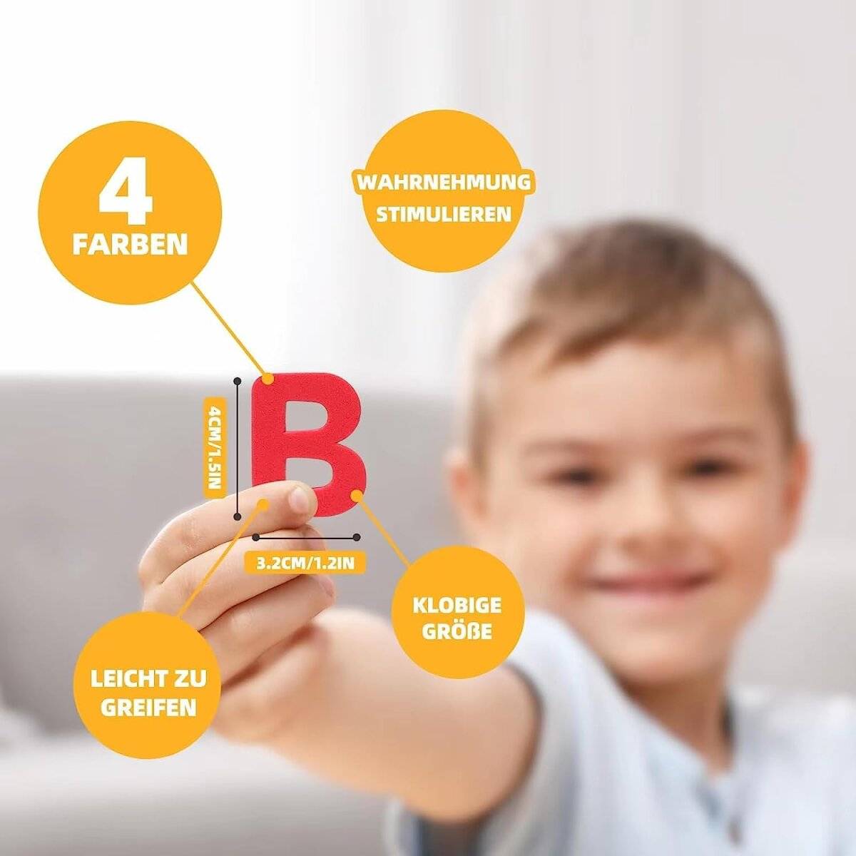 Magnetische Buchstaben ABC-Set Lernset Deutsch Buchstaben & Zahlen aus EVA-Schaum für Kinder