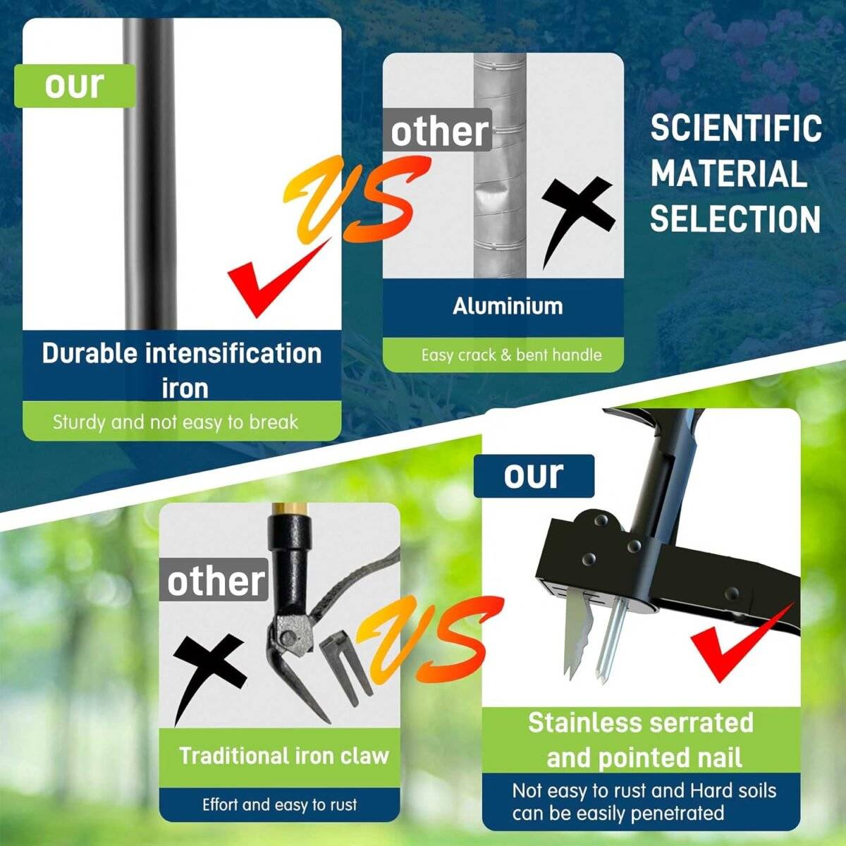 Unkrautstecher mit 4-Krallen  Stand-Up Weeder ohne Bücken