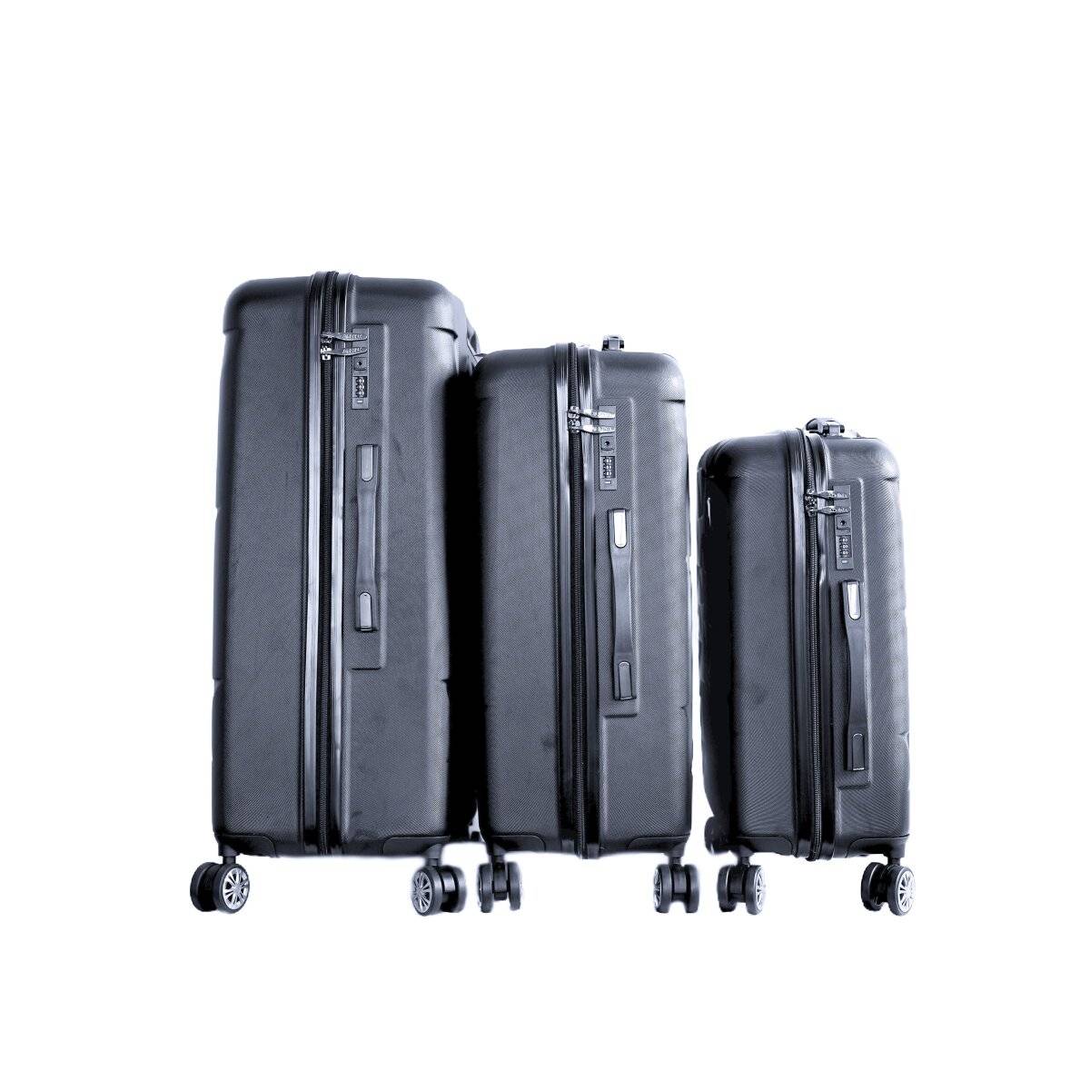 3 Tlg. Koffer-Set - ABS Hartschale mit 4 Rädern 360° drehbar Anthrazit