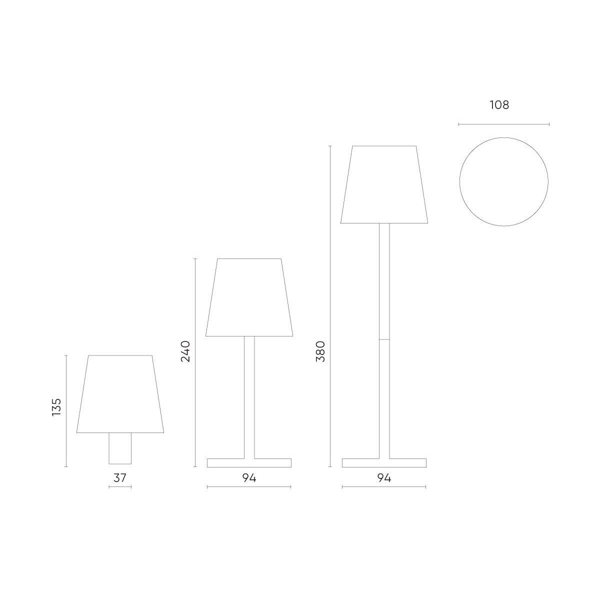 Tischleuchte TAZA 3,5W LED Akku Lampe | 400lm | CCT | IP54 | Gelb | 4in1 Lite | Touch-Dimmer | 2x2000mAh | In- & Outdoor