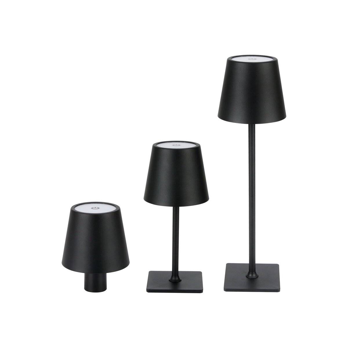 Tischleuchte TAZA 3,5W LED | 400lm | CCT | IP54 | Schwarz | 4in1 Lite | Touch-Dimmer | 2x2000mAh | Indoor & Outdoor