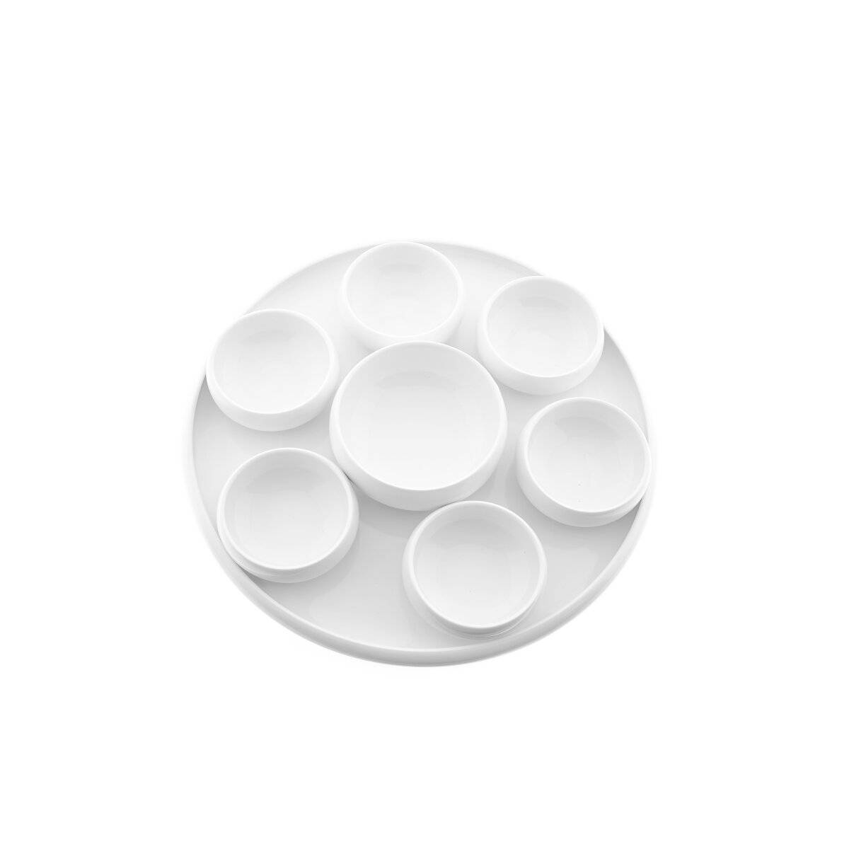 Belicia 8-teiliges Snackschalen-Set aus Porzellan - Snack- und Dip-Set in Weiß