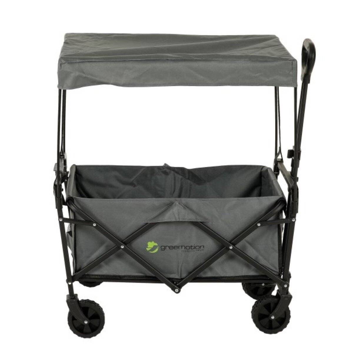 Faltbarer Bollerwagen mit Dach  70?kg Tragkraft, Teleskopgriff & Bremse