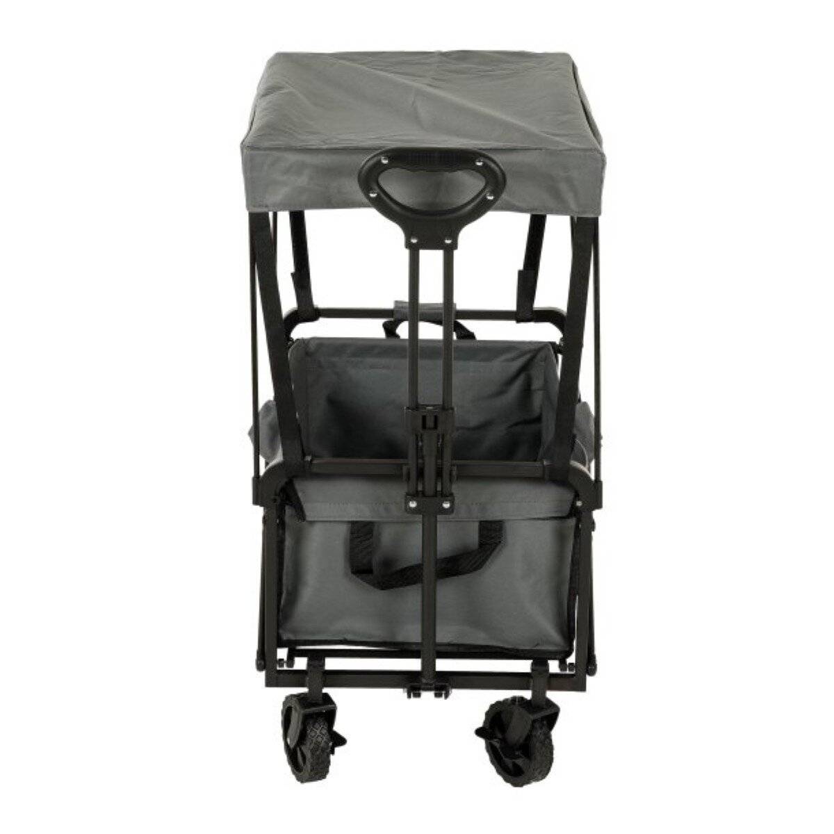 Faltbarer Bollerwagen mit Dach  70?kg Tragkraft, Teleskopgriff & Bremse