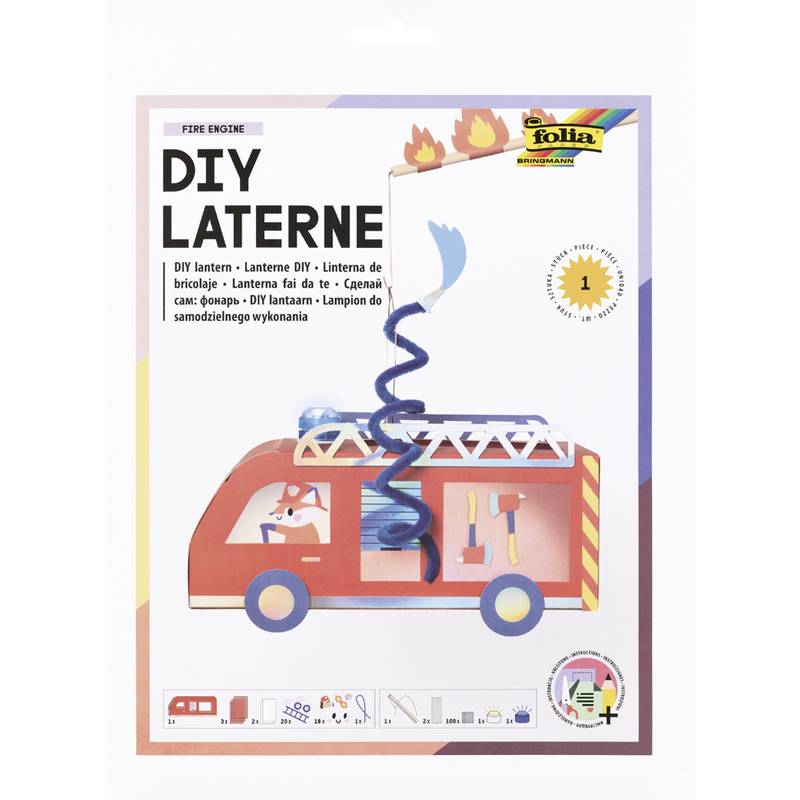 folia Laternen-Bastelset FEUERWEHR