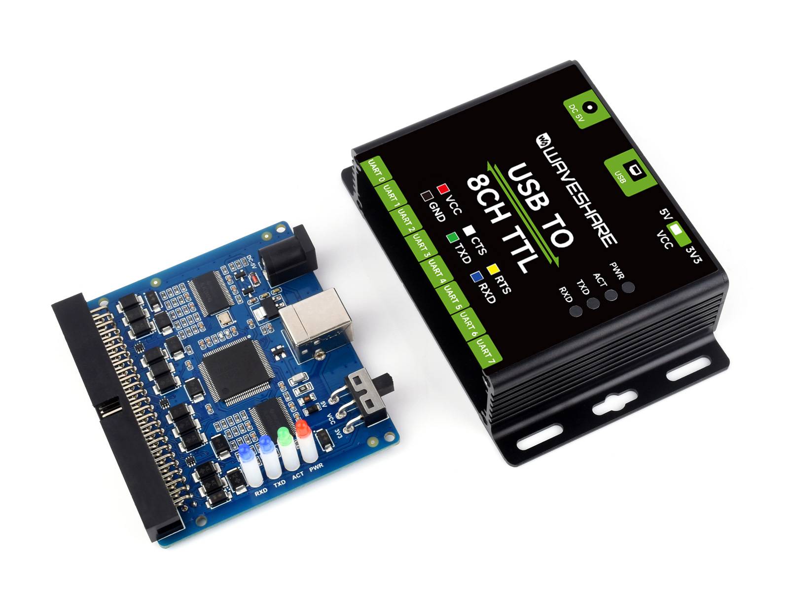 WaveShare Industrial USB to 8CH TTL Converter USB to UART Adapter