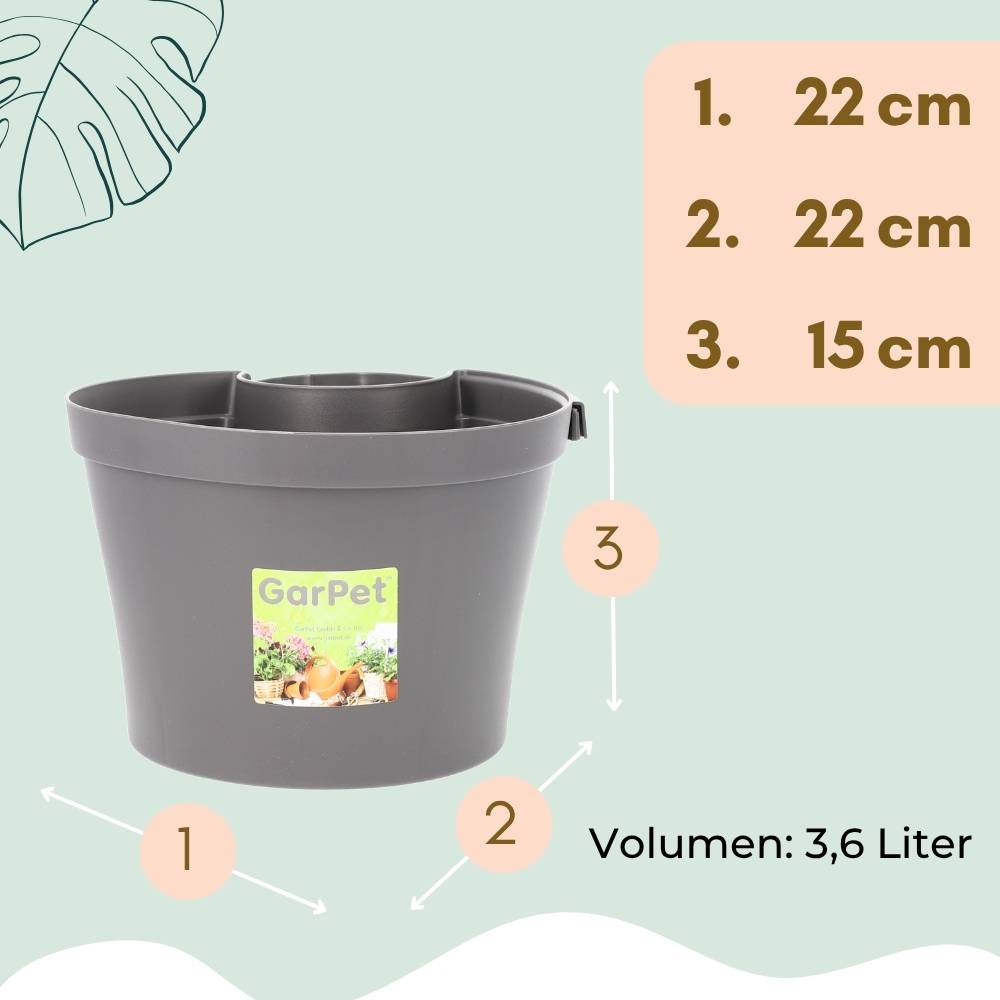 4er Set Fallrohr Blumentopf Fallrohr Blumentopf für Regenrohr Regenrinne Säule Pfosten Abflussrohr Hängetopf Pflanztopf Pflanzgefäß Grau 22x22x15