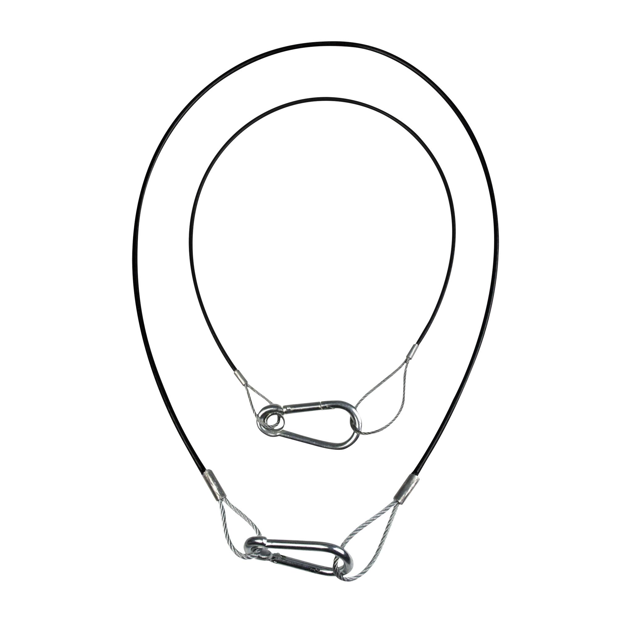 Showgear Safety Cable 2 mm - Light Duty WLL: 5 kg - 50 cm - Schwarz