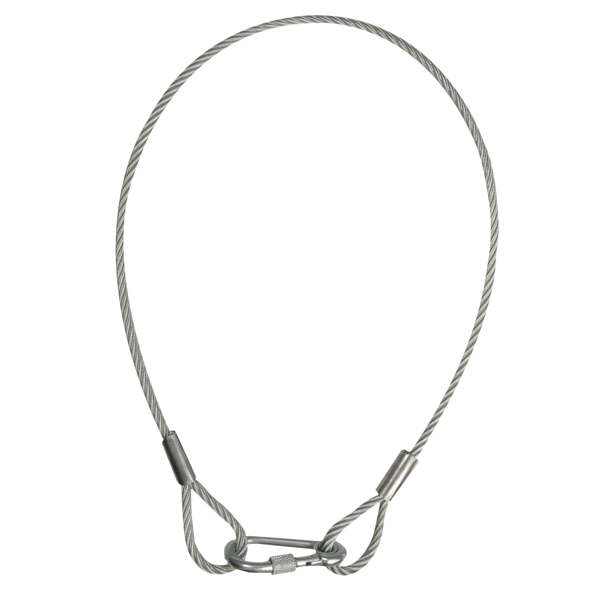 Showgear Safety Cable 6 mm WLL: 80 kg - 75 cm - Silber