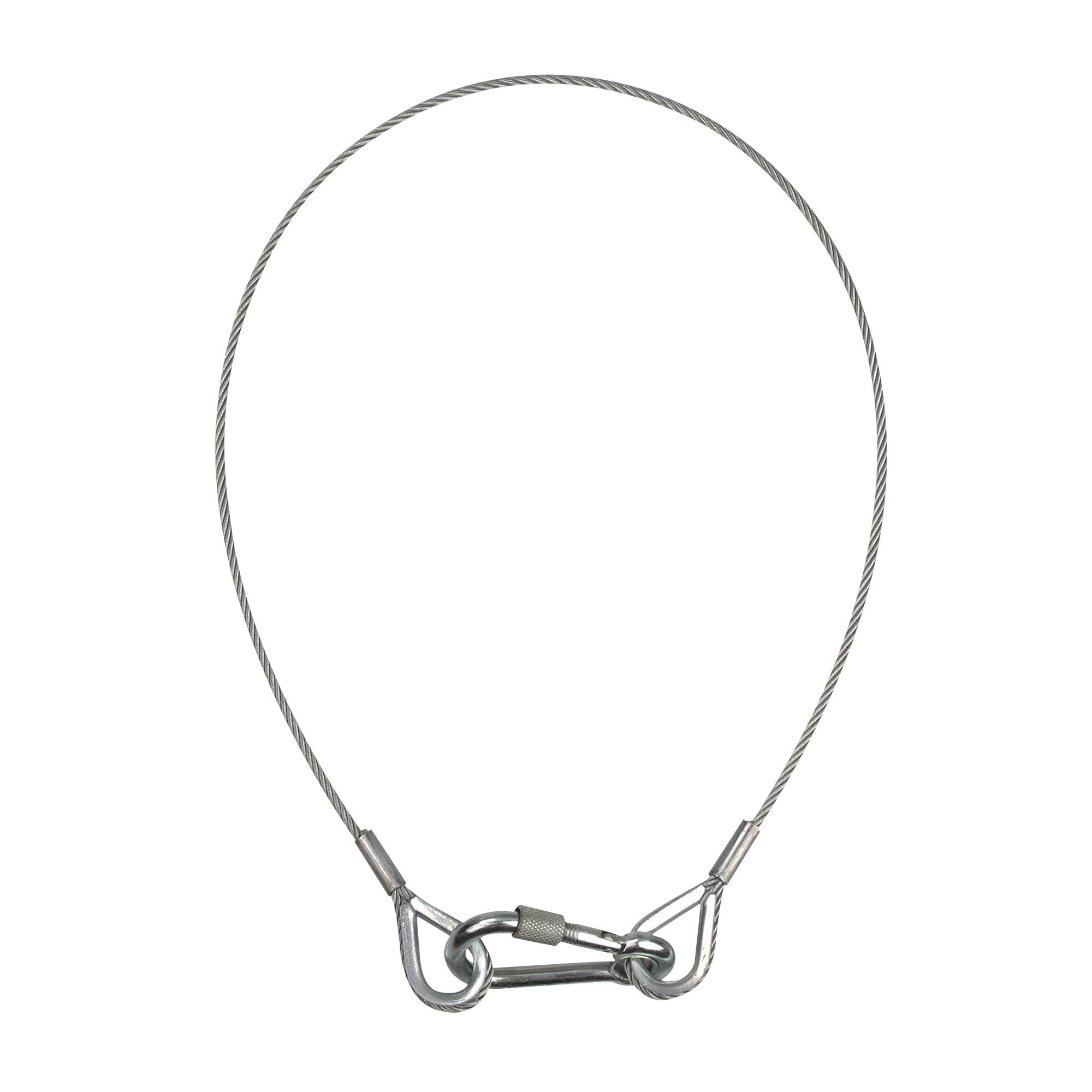 Showgear Safety Cable 3 mm WLL: 5 kg - 60 cm - Silber
