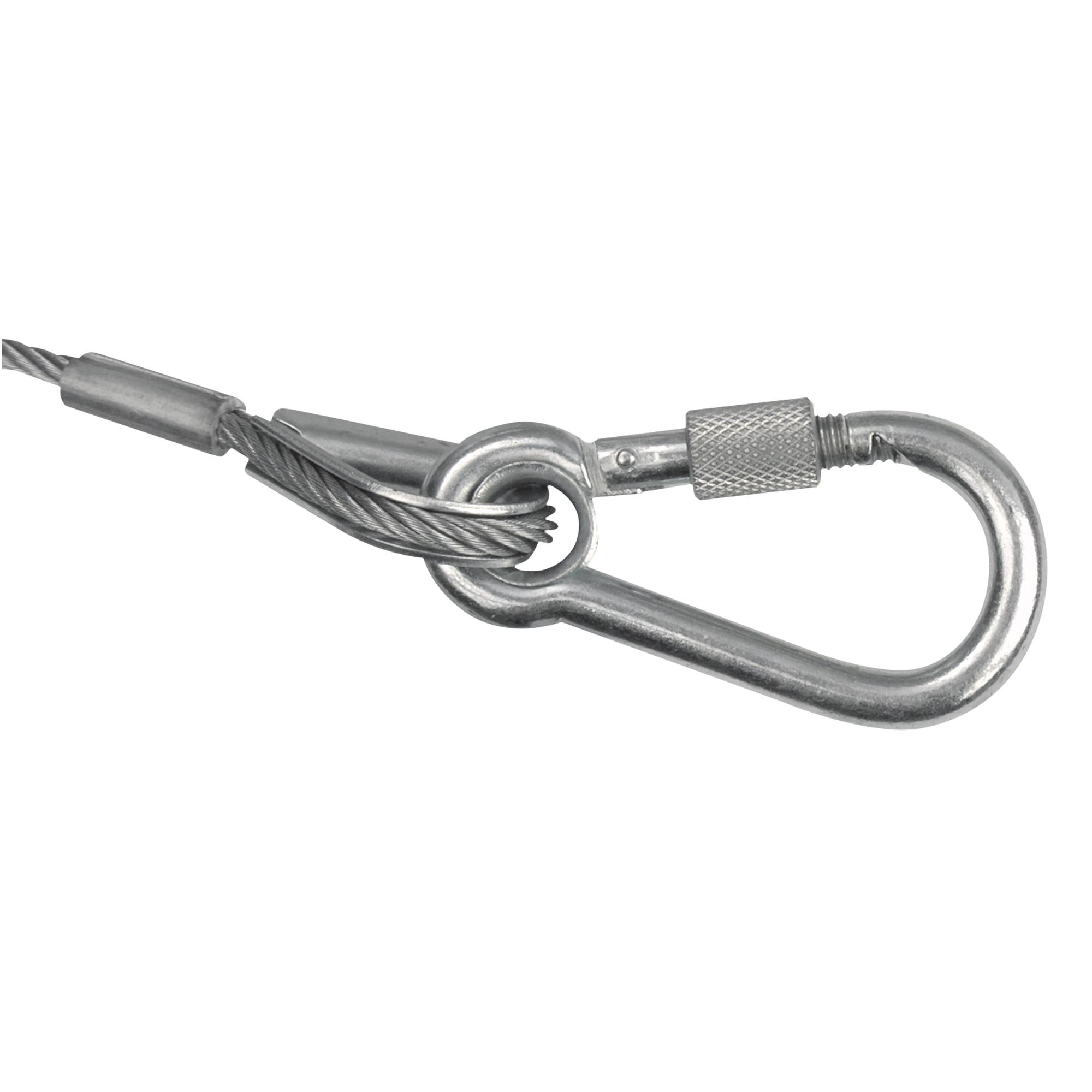 Showgear Safety Cable 3 mm WLL: 5 kg - 60 cm - Silber