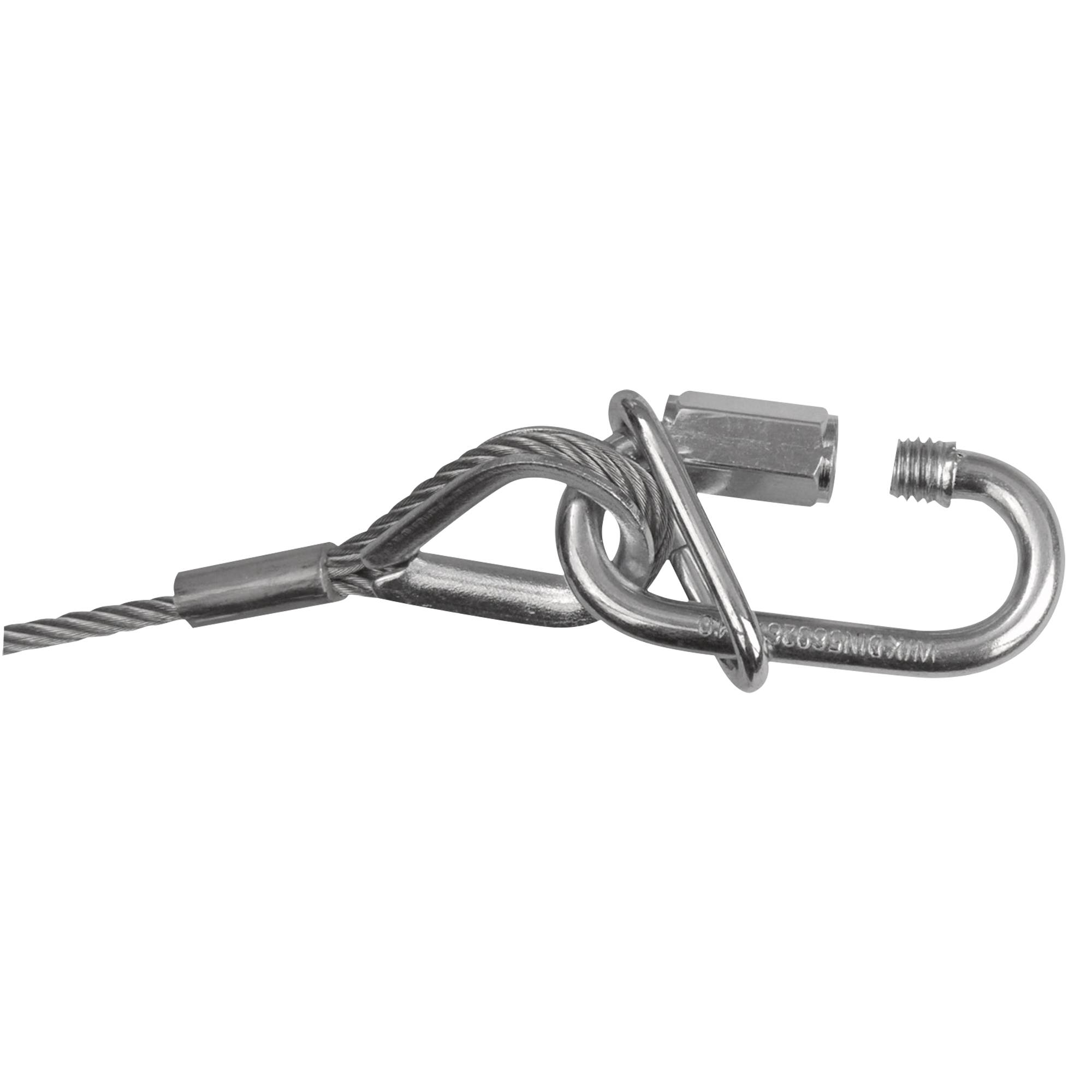 Showgear Safety Cable 3 mm WLL: 5 kg - 60 cm - Silber