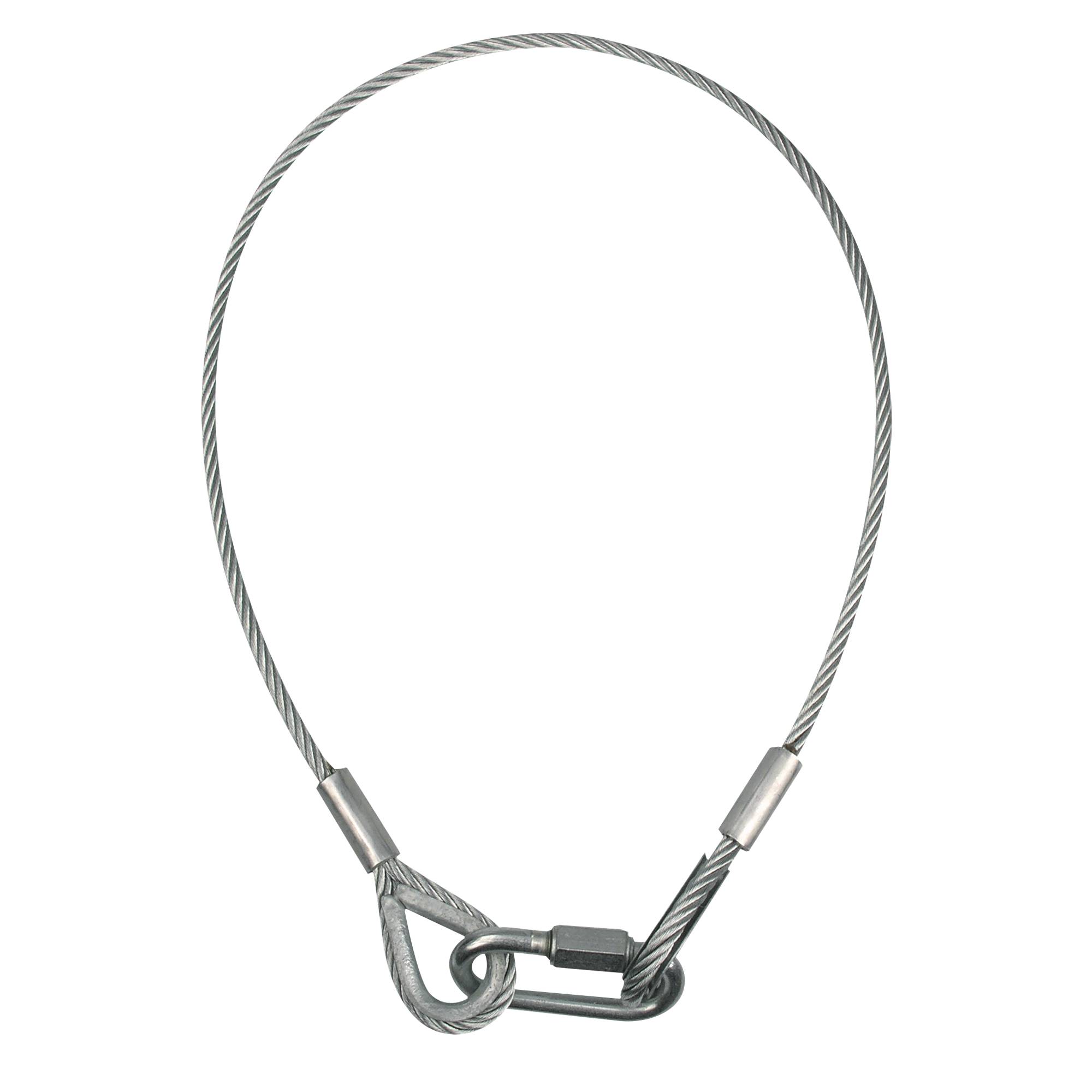 Showgear Safety Cable 8 mm - BGV-C1 WLL: 64 kg - 100 cm - Silber
