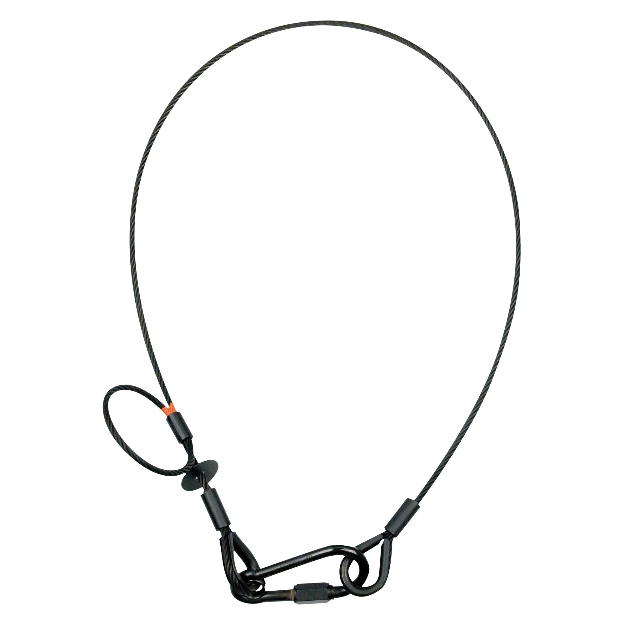Saveking Safety Cable 5 mm - BGV-C1 WLL: 60 kg - 100 cm - Schwarz