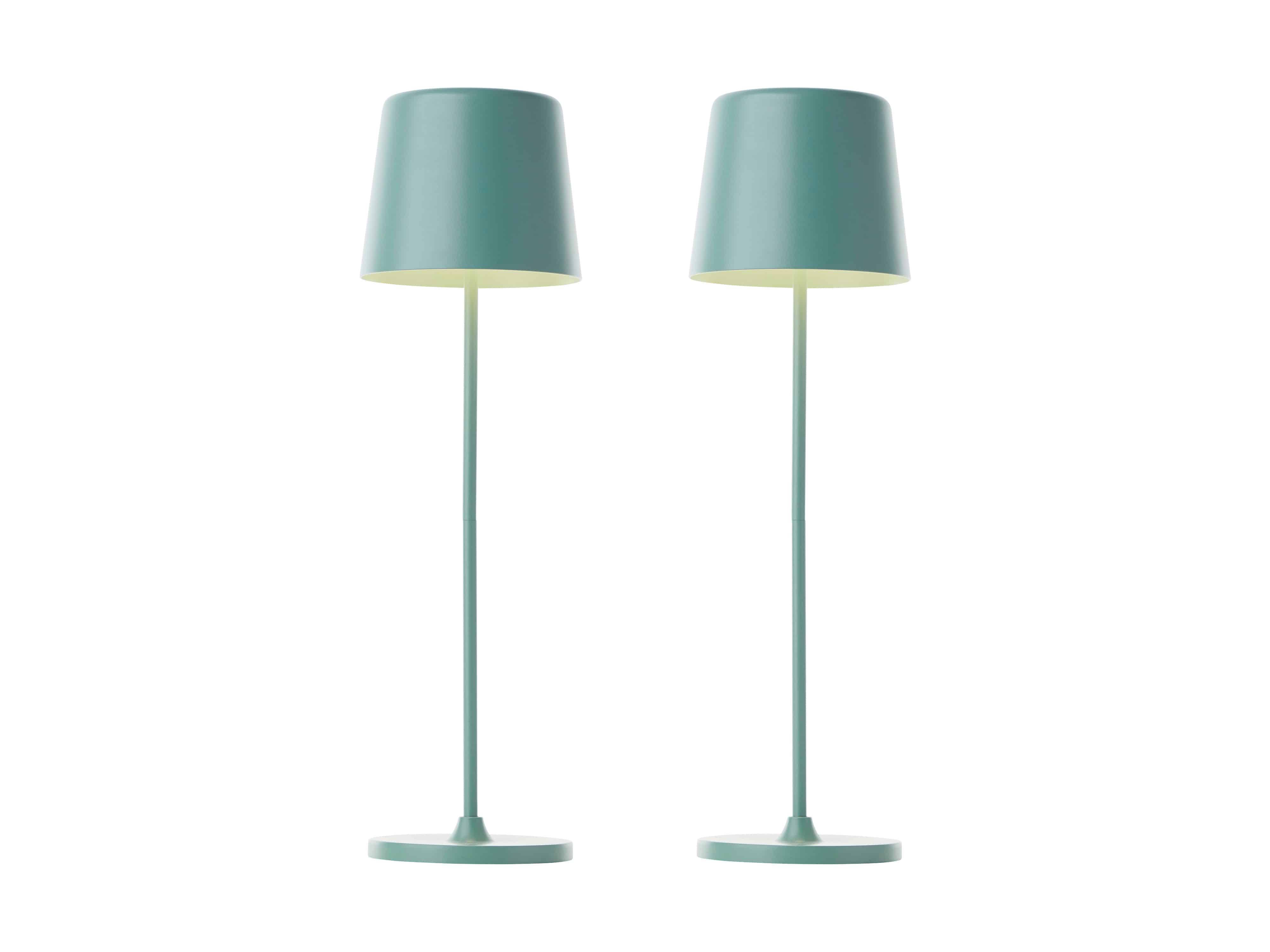 BRILLIANT LED-Akku-Tischleuchte Kaami, 2 W, 310 lm, 3000 K, eisberggrün, 2er Set