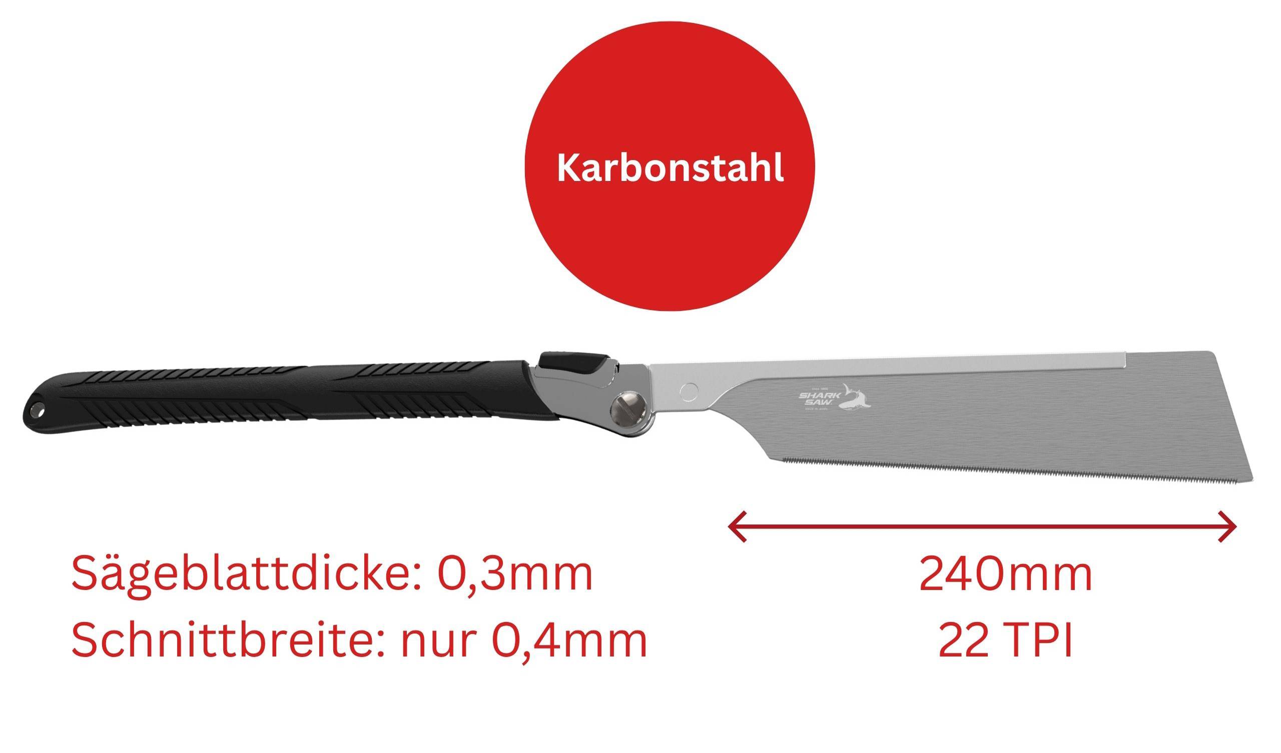 FAMEX 5527 Profi Japansäge 240mm – 22 TPI, ultra fein, Dozuki Klappsäge