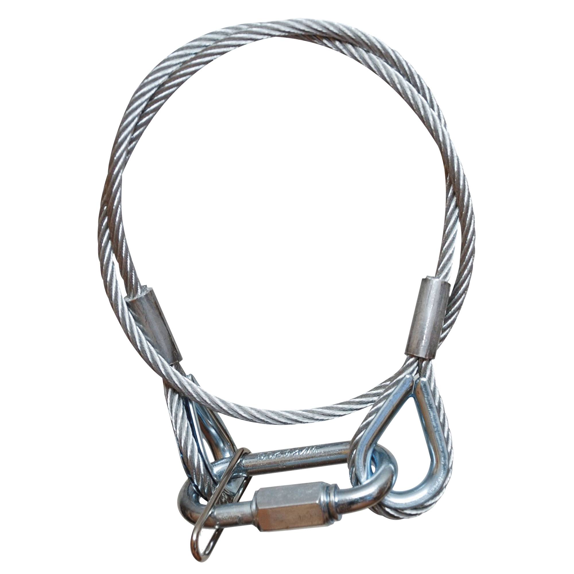 Showgear Safety Cable 5 mm - BGV-C1 WLL: 20 kg - 60 cm - Silber