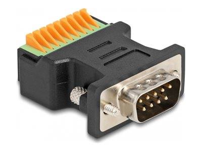 DELOCK D-Sub 9 St > Terminalblock Adapter mit Drucktaster Multimedia-Technik