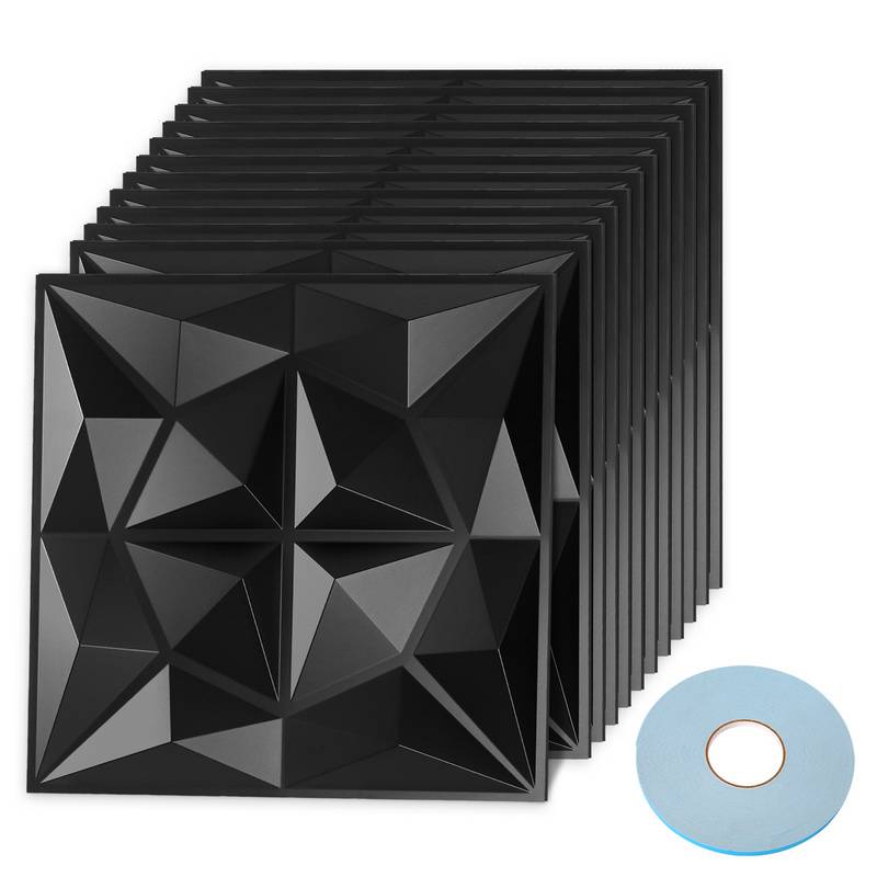 12pcs 3D Paneele Wandpaneele Polyvinylchlorid PVC – Verkleidung für Wand & Decke – 30x30cm (0,9 m²) – Leicht, Flexibel & Einfach zu Montieren