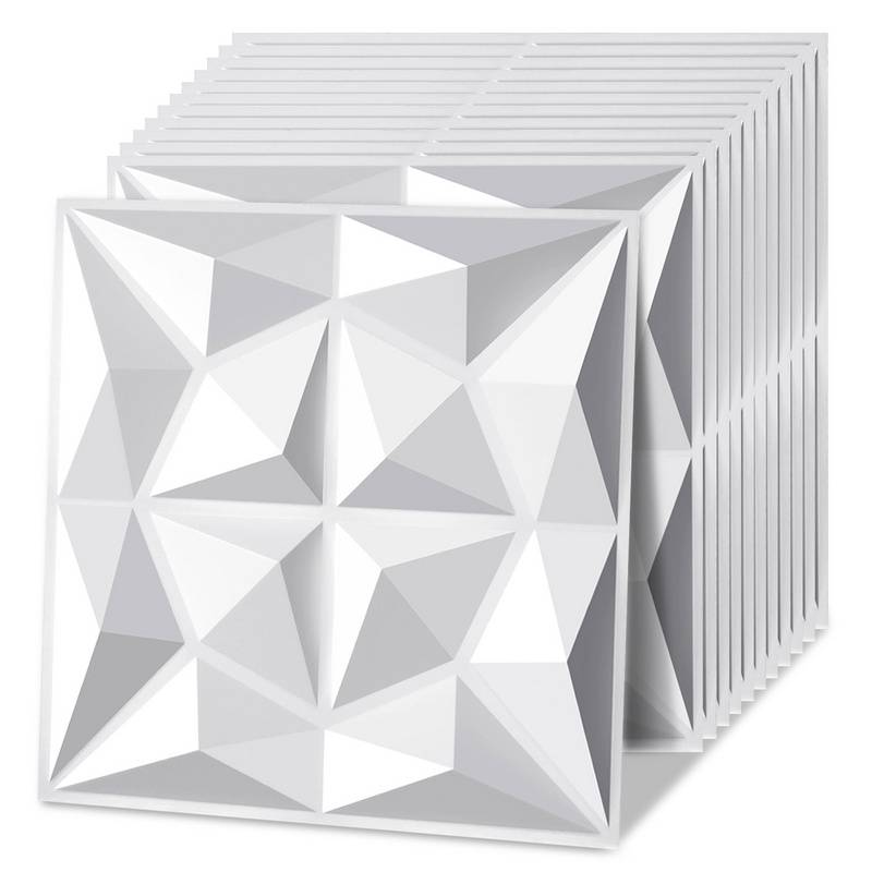 12pcs 3D Paneele Wandpaneele Polyvinylchlorid PVC – Verkleidung für Wand & Decke – 50x50cm (0,25 m²) – Leicht, Flexibel & Einfach zu Montiere