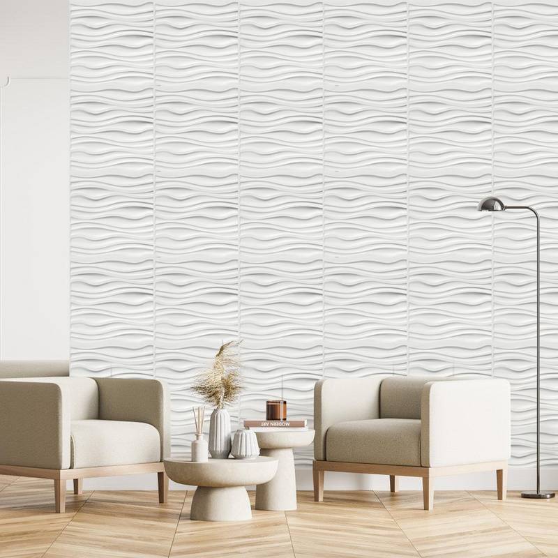 12pcs 3D Paneele Wandpaneele Polyvinylchlorid PVC – Verkleidung für Wand & Decke – 50x50cm (0,25 m²) Leicht, Flexibel & Einfach zu Montieren - W