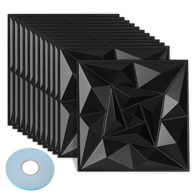 12pcs 3D Paneele Wandpaneele Polyvinylchlorid PVC – Verkleidung für Wand & Decke – 30x30 cm (0,9 m²) – Leicht, Flexibel & Einfach zu Montieren