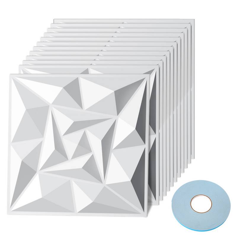 12pcs 3D Paneele Wandpaneele Polyvinylchlorid PVC – Verkleidung für Wand & Decke – 30x30 cm (0,9 m²) – Leicht, Flexibel & Einfach zu Montieren