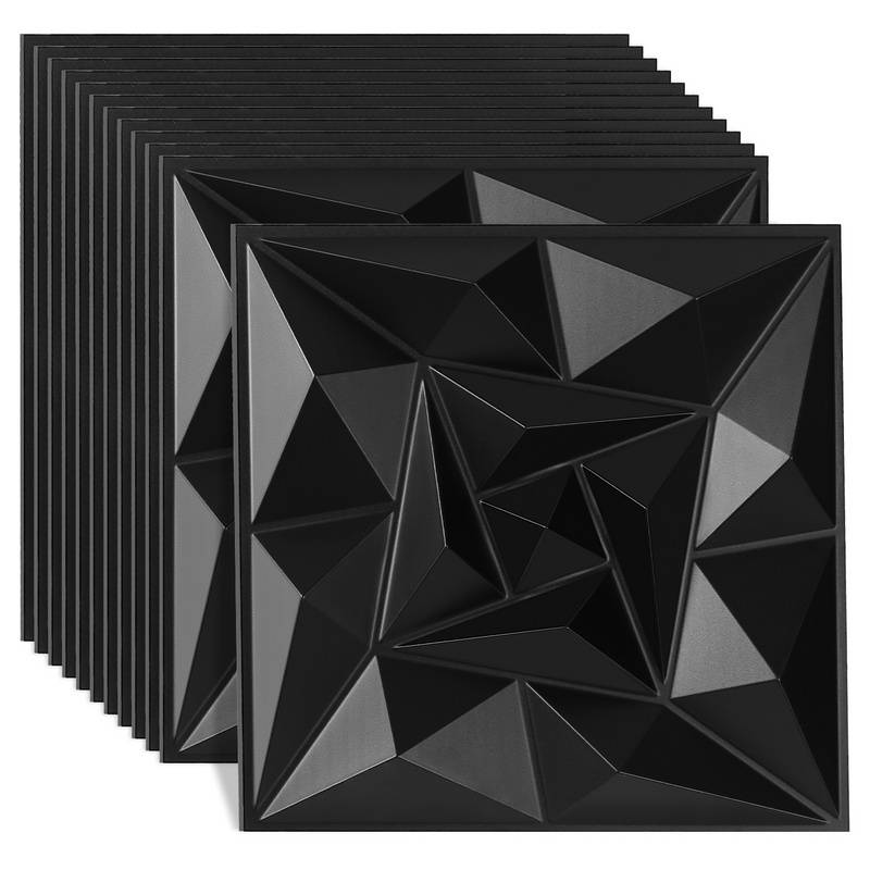12pcs 3D Paneele Wandpaneele Polyvinylchlorid PVC – Verkleidung für Wand & Decke – 30x30 cm (0,9 m²) – Leicht, Flexibel & Einfach zu Montieren