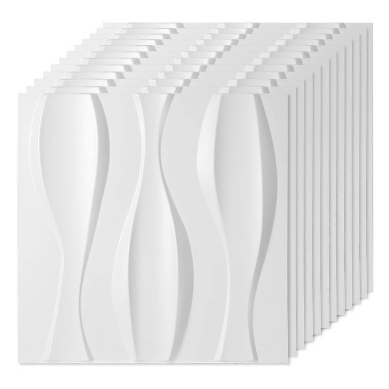12pcs 3D Paneele Wandpaneele Polyvinylchlorid PVC – Verkleidung für Wand & Decke – 50x50 cm (0,25 m²) – Leicht, Flexibel & Einfach zu Montier