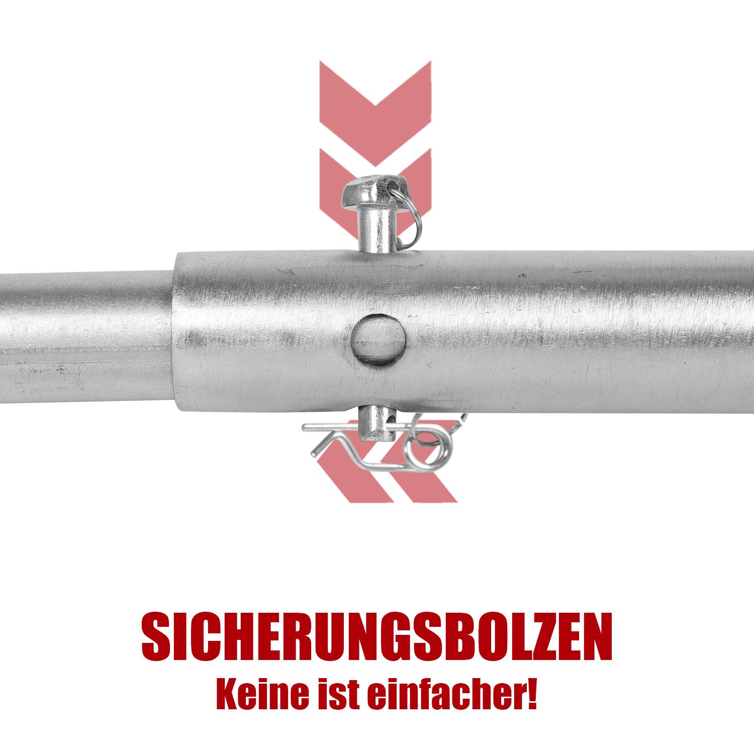 Abschleppstange Abschlepphilfe Schleppstange aus Stahl mit Warnfarbe 3 teilig 1.8m bis 2t