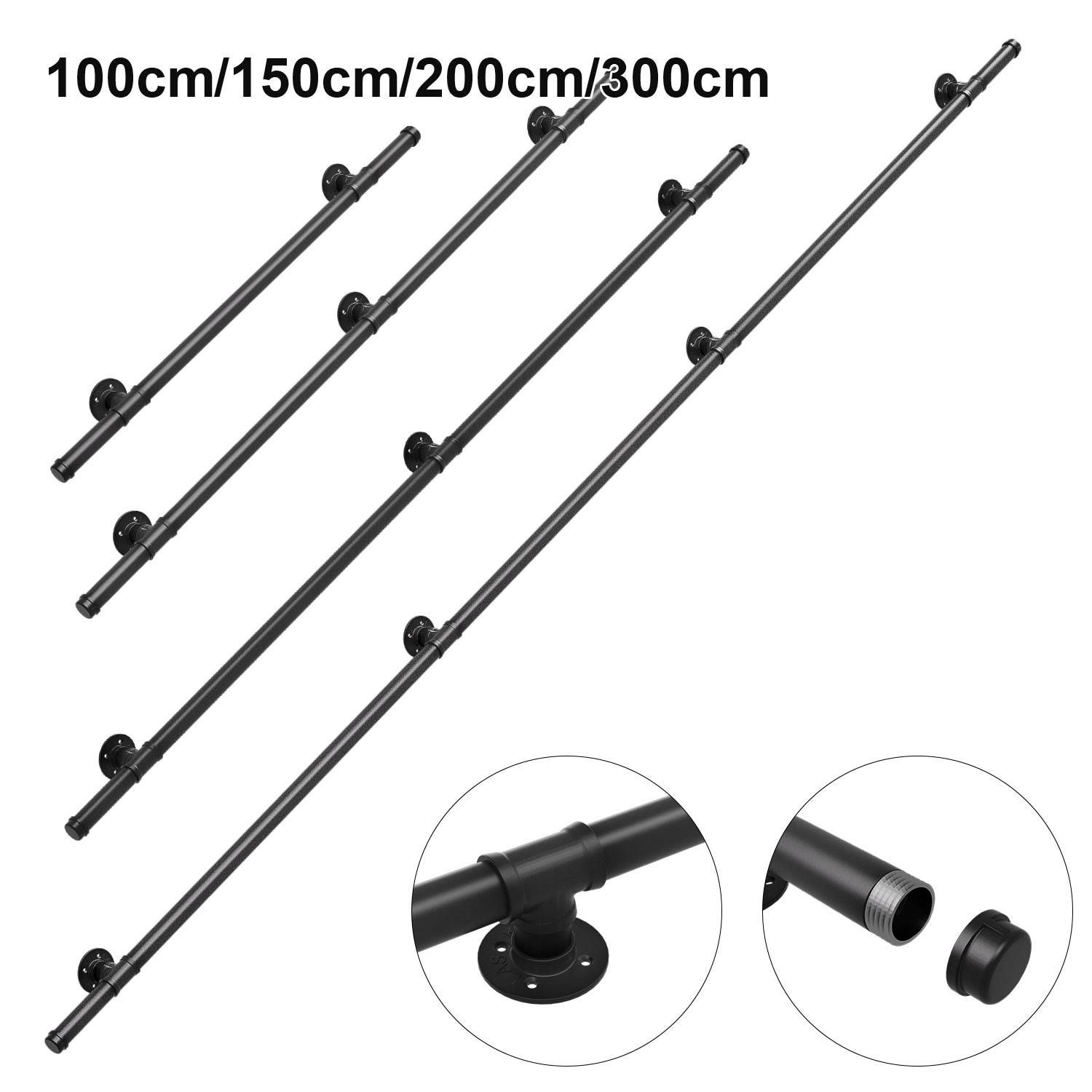 Handlauf, Geländer 150cm,Wandhalter,Treppengeländer mit Pfosten Brüstung Wandhalter Geländer und Handläufe