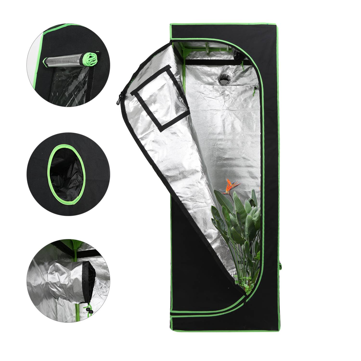 Grow Zelt für Pflanzen Zuchtzelt Gewächshaus Box Garten Anzucht Gemüse Kräuter Grow Schrank Indoor 60 x 60 x 180 cm Blumen klein Tomaten