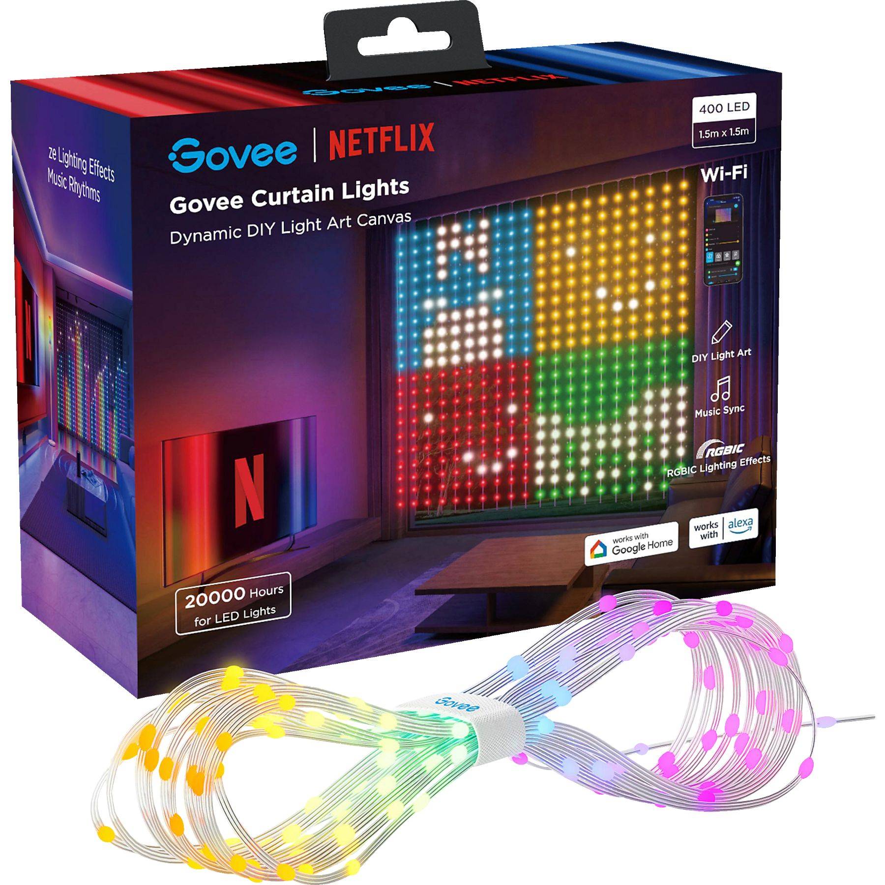 Govee Netflix WLAN- & Bluetooth-Vorhangbeleuchtung