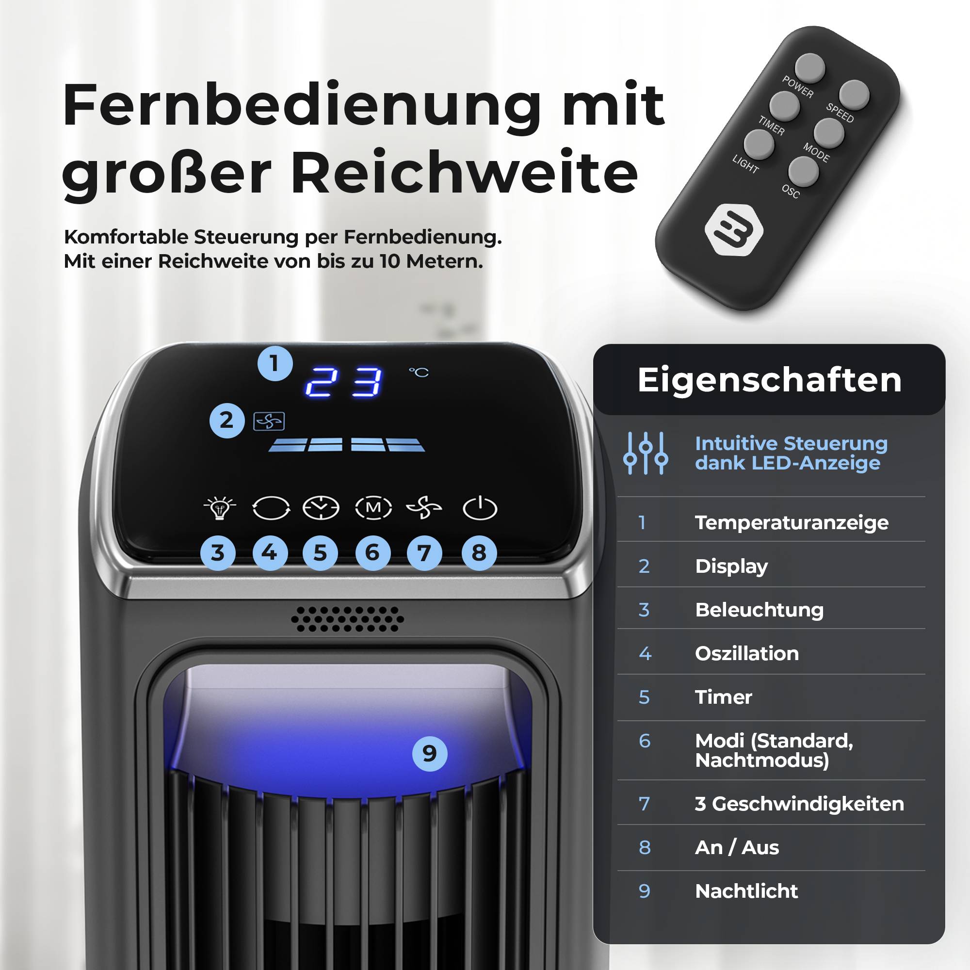Balter Turmventilator VT-10-GR