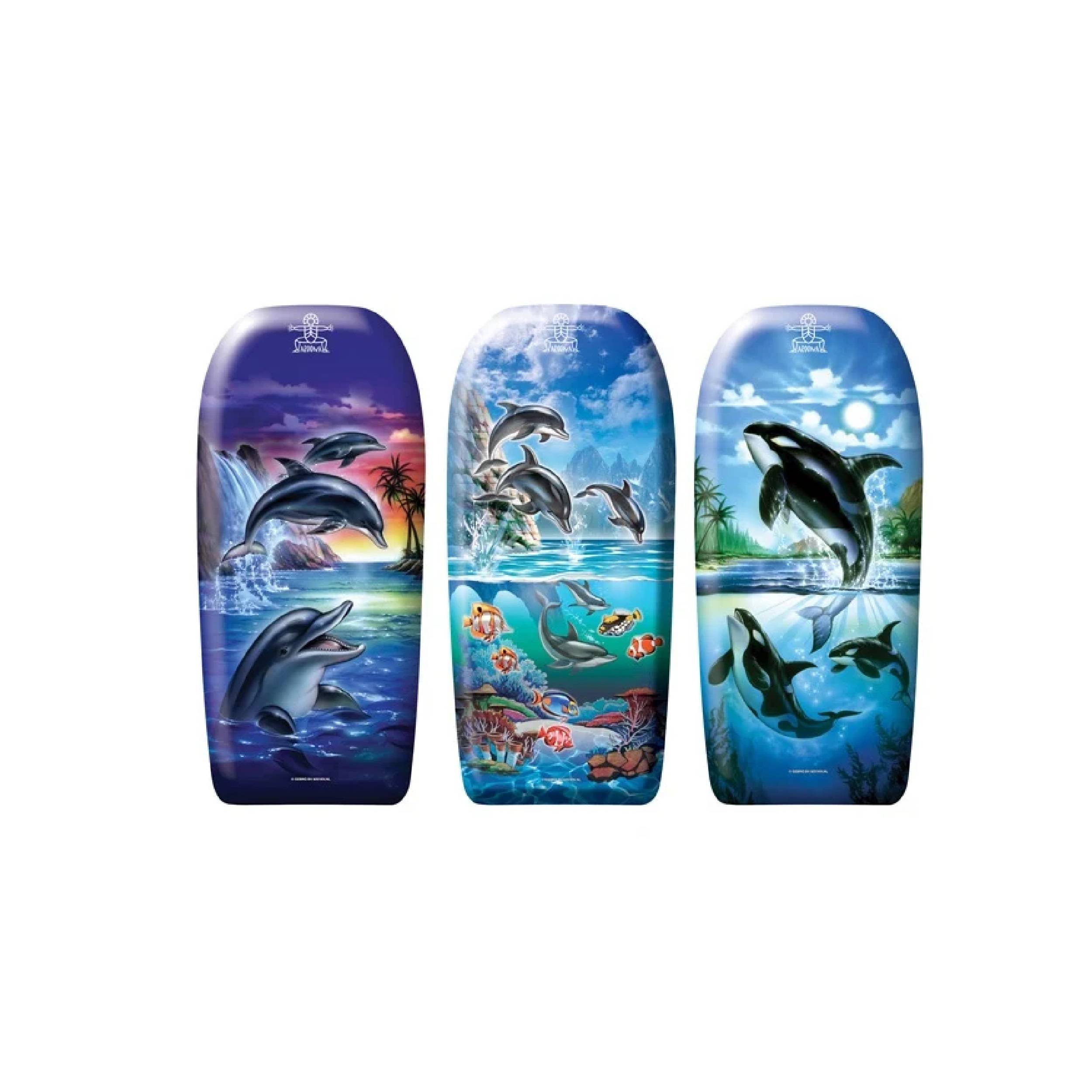 Neustanlo | Bodyboard | Motiv: Delfine | 92 cm | hochwertiges EPS | ideal als Schwimmhilfe Kickboard Surfbrett Surfboard oder Schwimmbrett