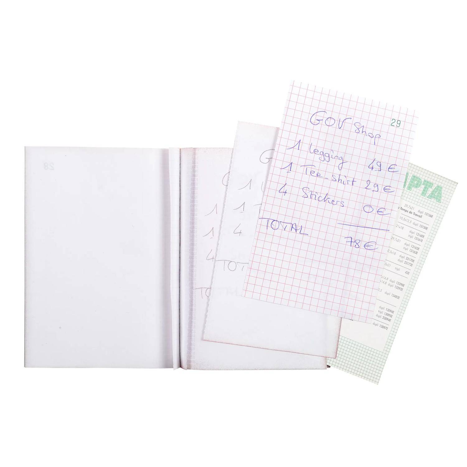 Exacompta 10x Durchschreibebuch A6 kariert 50 Blatt, dreifache Ausführung, 3241E