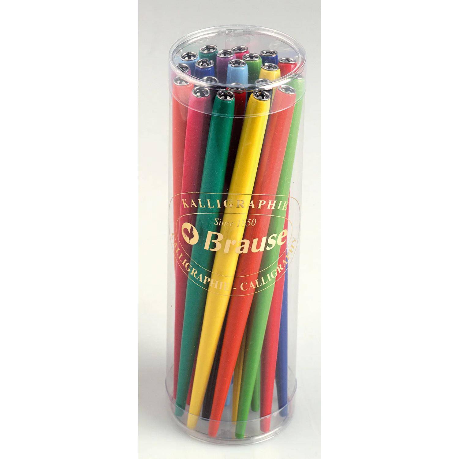 Brause 20x Box mit einfarbigen Federhaltern lackiert, sortiert 1619B