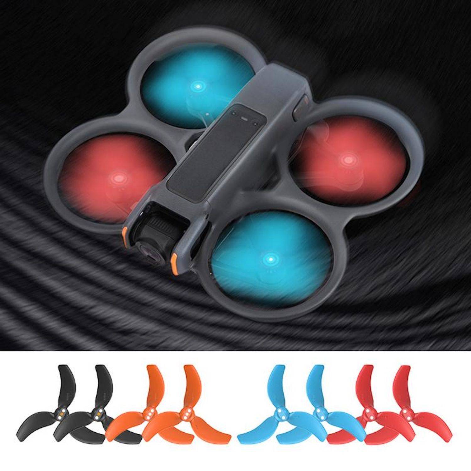 Für DJI Avata 2 Drohne 2x Sunnylife Farbenfrohe 3-Blatt Ersatz Propeller Blau/