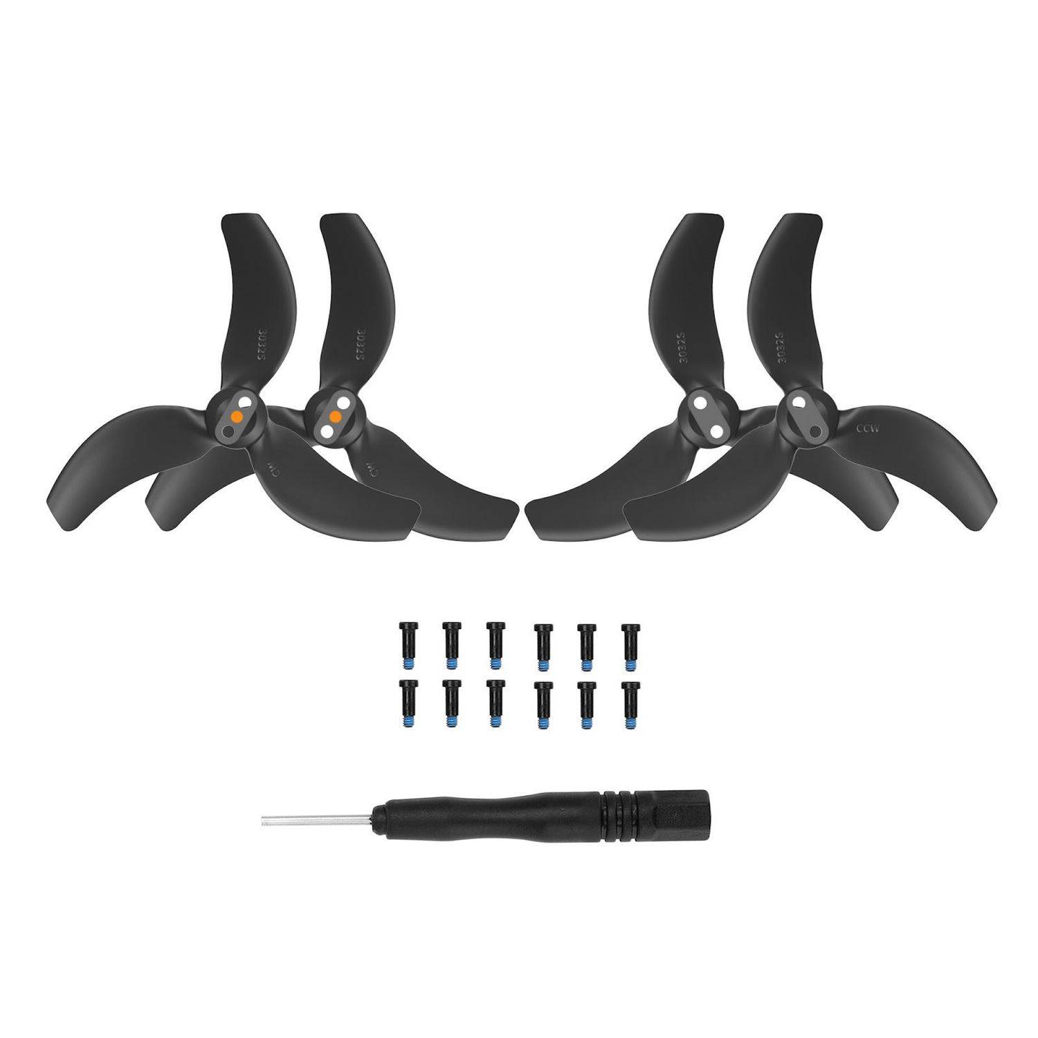 Für DJI Avata 2 Drohne 2x Sunnylife Farbenfrohe 3-Blatt Ersatz Propeller Schwarz/