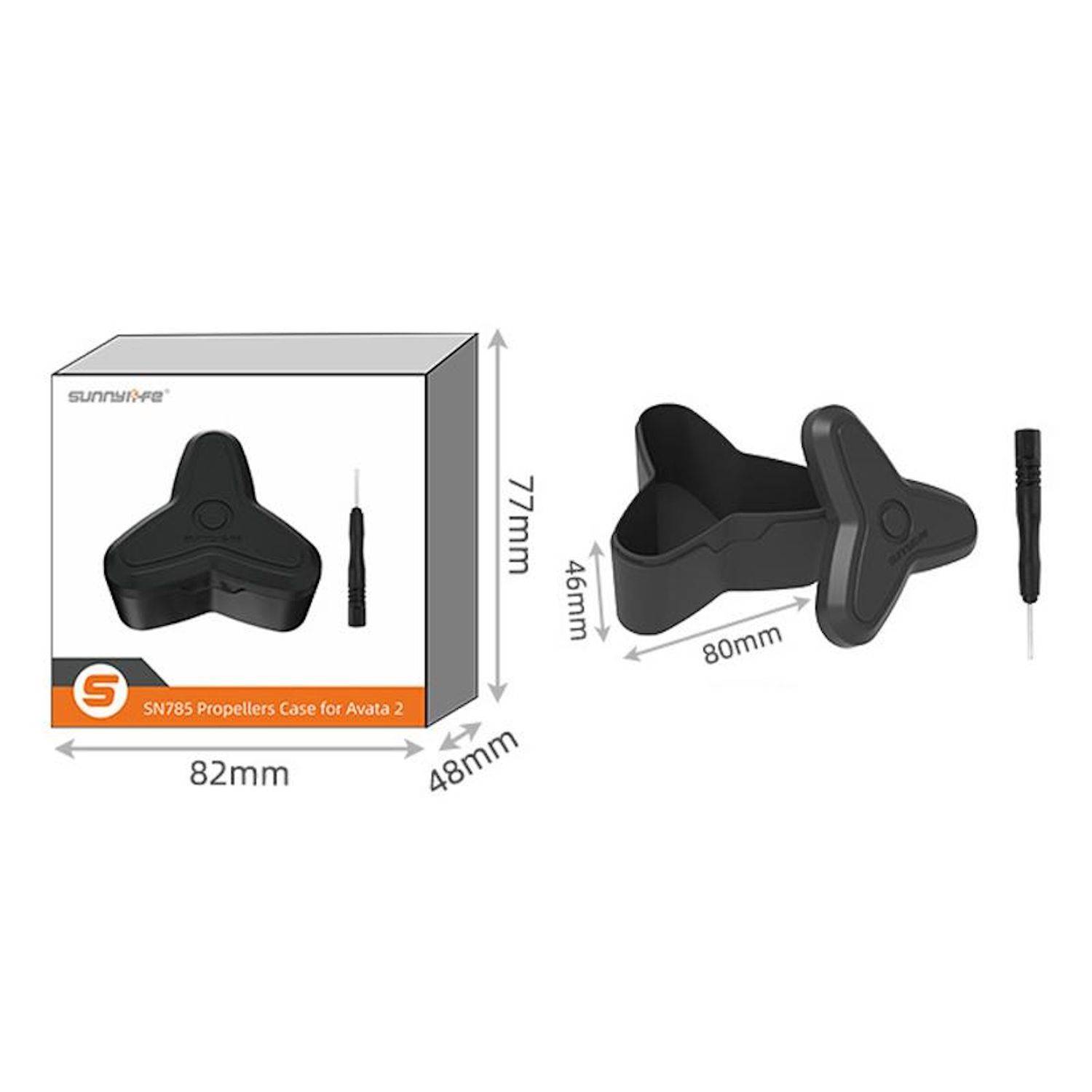 Für DJI Avata 2 Drohne Sunnylife Kompakte Propeller Aufbewahrungsbox Schwarz/