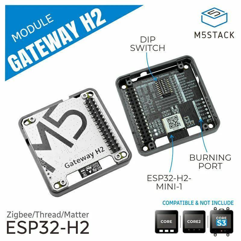 M5Stack ESP32-H2 Gateway Module, Zigbee, Thread, Matter, IEEE 802.15.4, RISC-V, DIP-Schalter, 3,3V