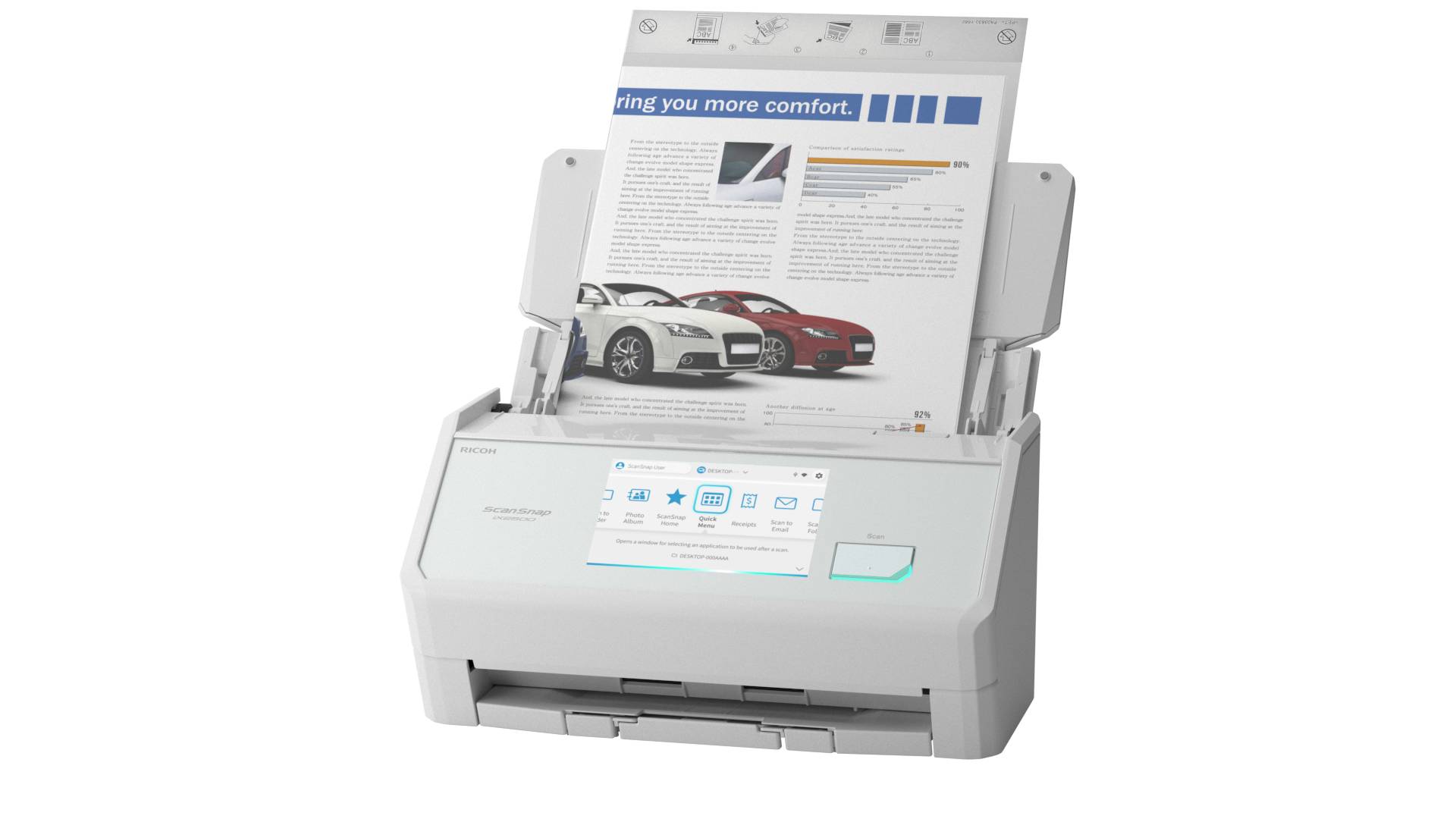 Ricoh ScanSnap iX2500 - Dokumentenscanner - Dual CIS - Duplex - 279 x 432mm - 600 dpi x 600 dpi - bis zu 45 Seiten/Min. (einfarbig)