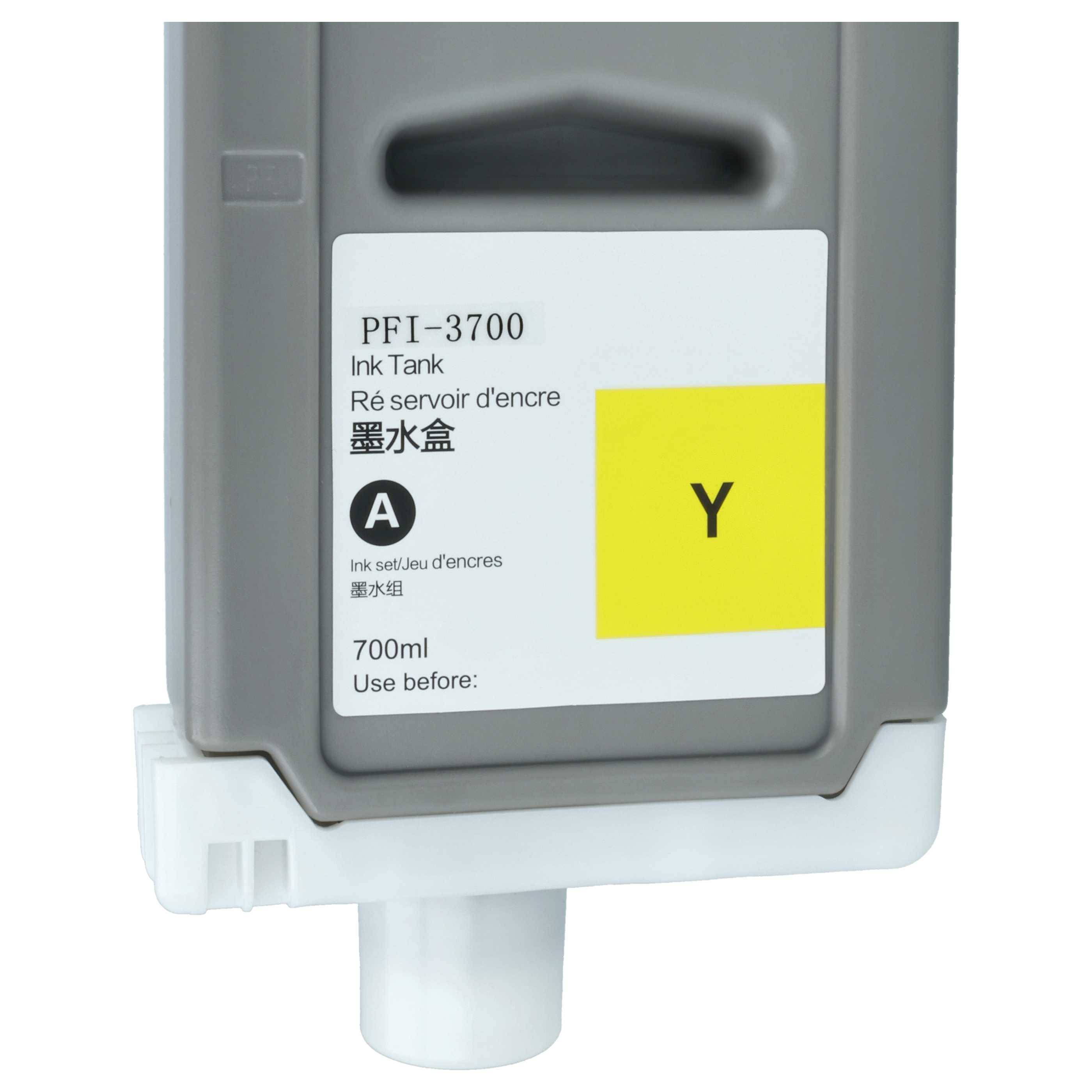 vhbw Tintenpatrone Gelb als Ersatz für Canon PFI-3700 Y (kompatibel, 700ml)