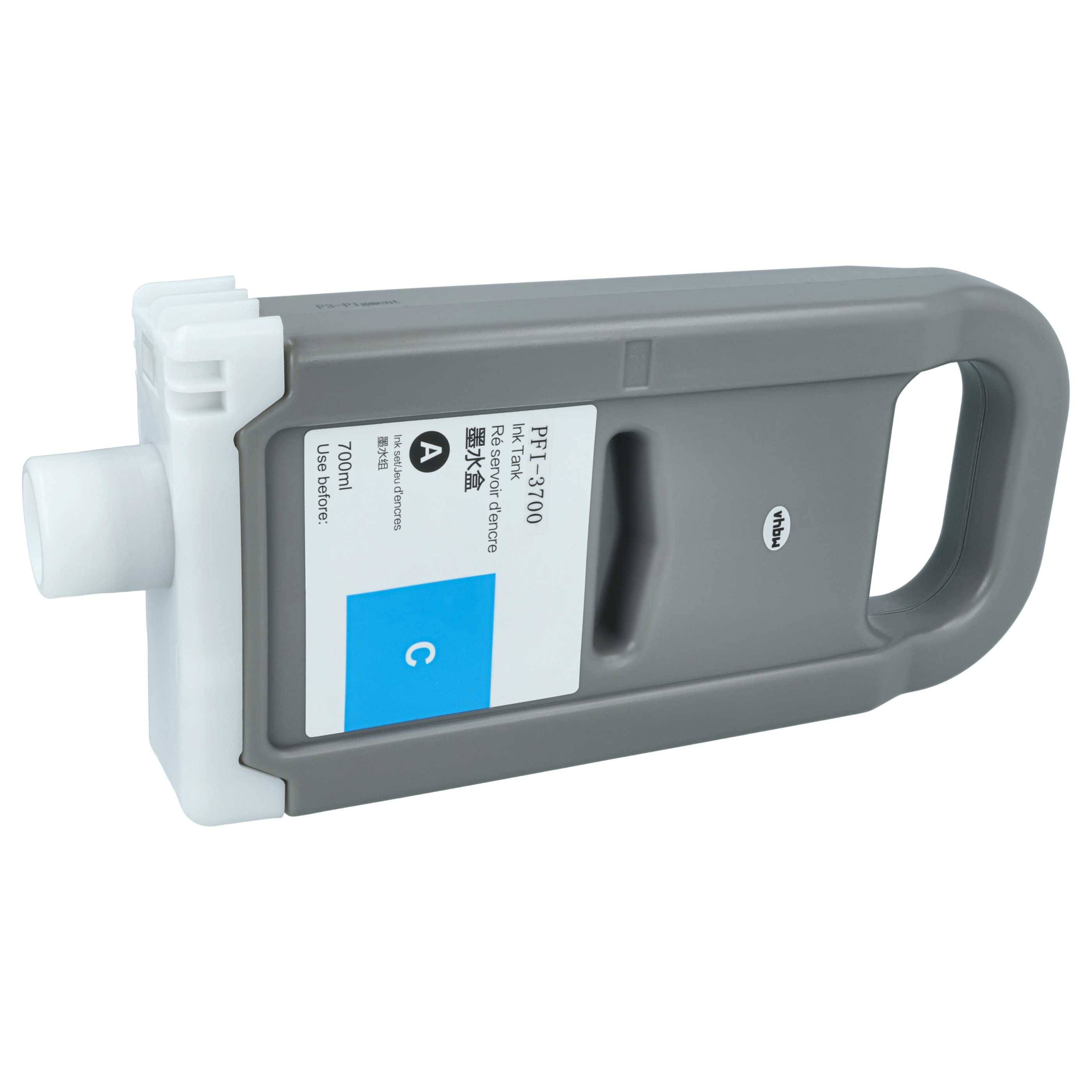 Graue Plastikflasche mit Griff, beschriftet mit 'PFT-7100' und 'A', mit einem blauen Abschnitt. Sie wird für UR-Sensoren verwendet, höchstwahrscheinlich in einem technischen Umfeld.