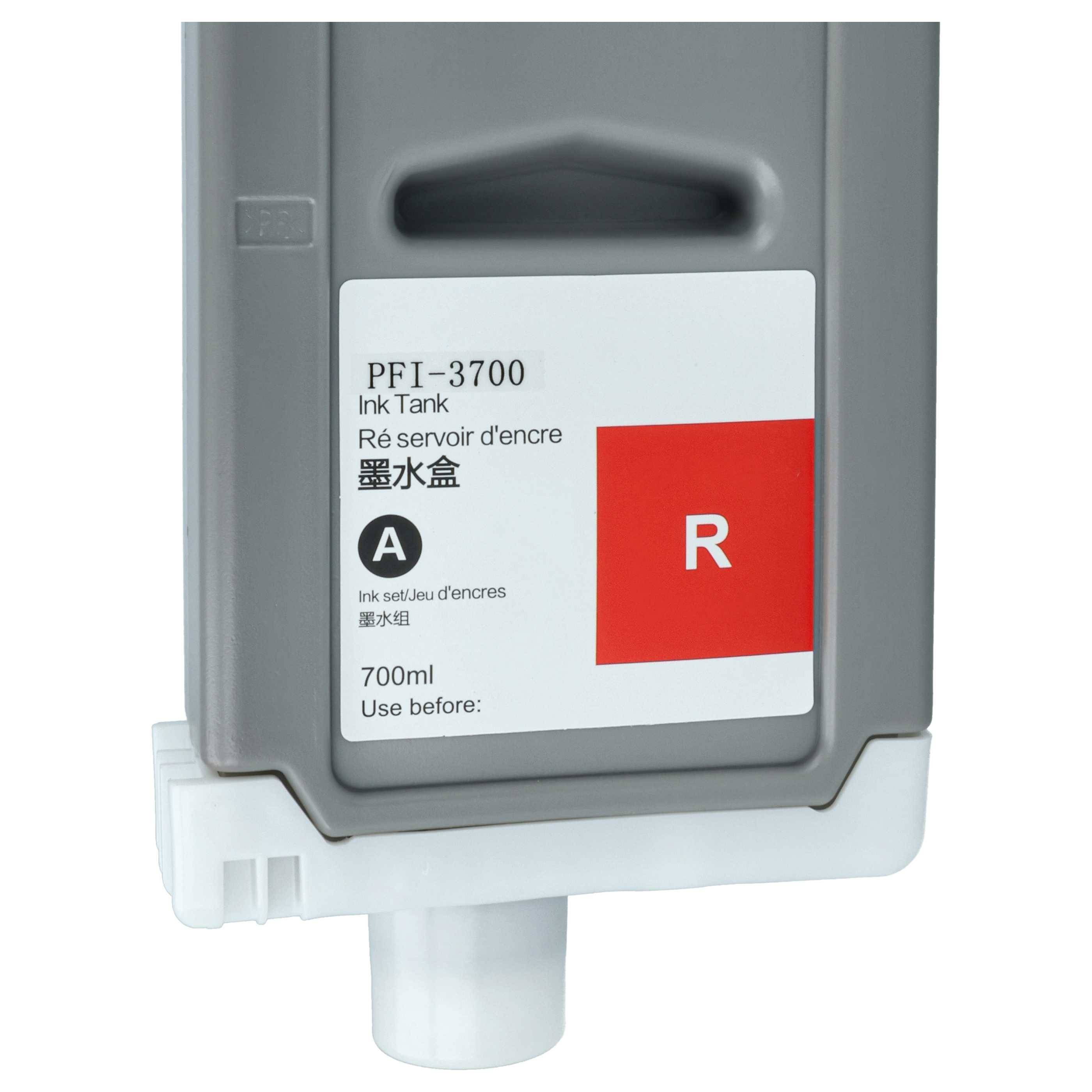 vhbw Tintenpatrone Rot als Ersatz für Canon PFI-3700 R (kompatibel, 700ml)