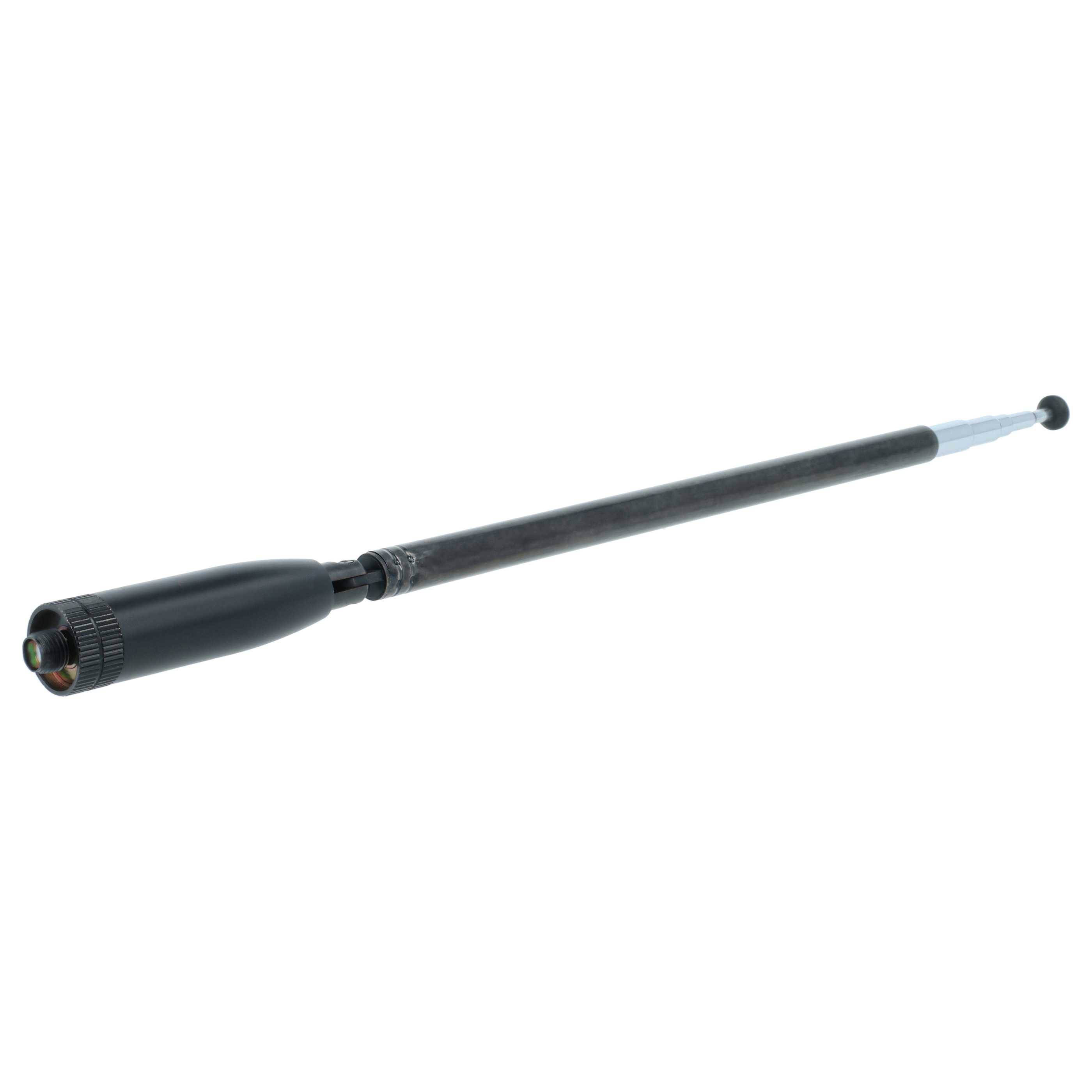 vhbw Antenne kompatibel mit Puxing PX-777, PLUS PX-666, PX-888 Funkgerät - Ausziehbar, 24 cm - 80 cm, SMA Buchse Schwarz