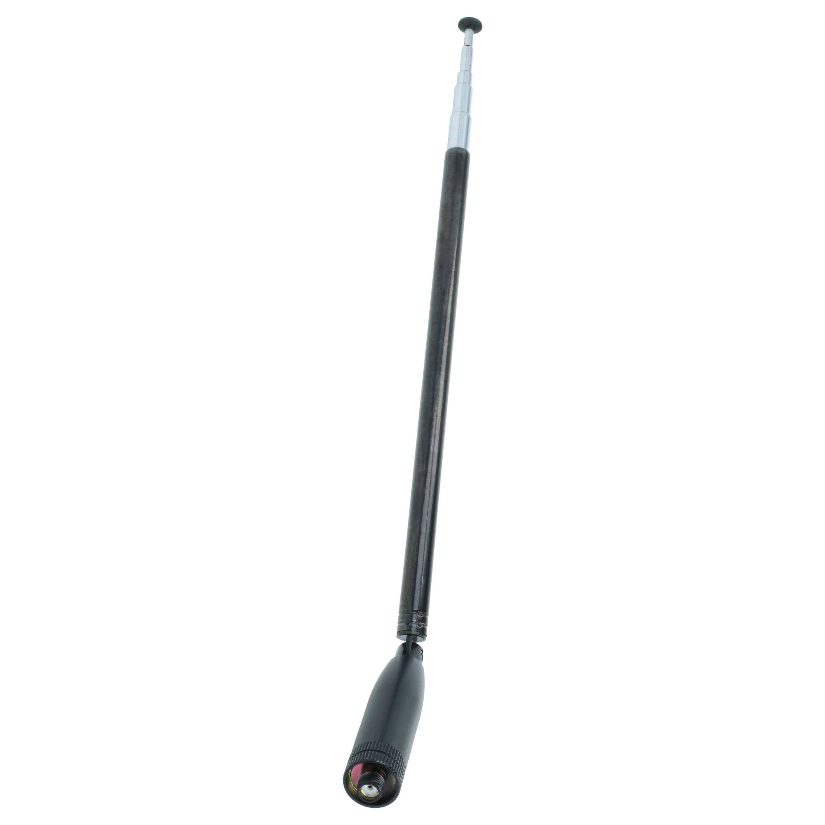 vhbw Antenne kompatibel mit Puxing PX-777, PLUS PX-666, PX-888 Funkgerät - Ausziehbar, 24 cm - 80 cm, SMA Buchse Schwarz