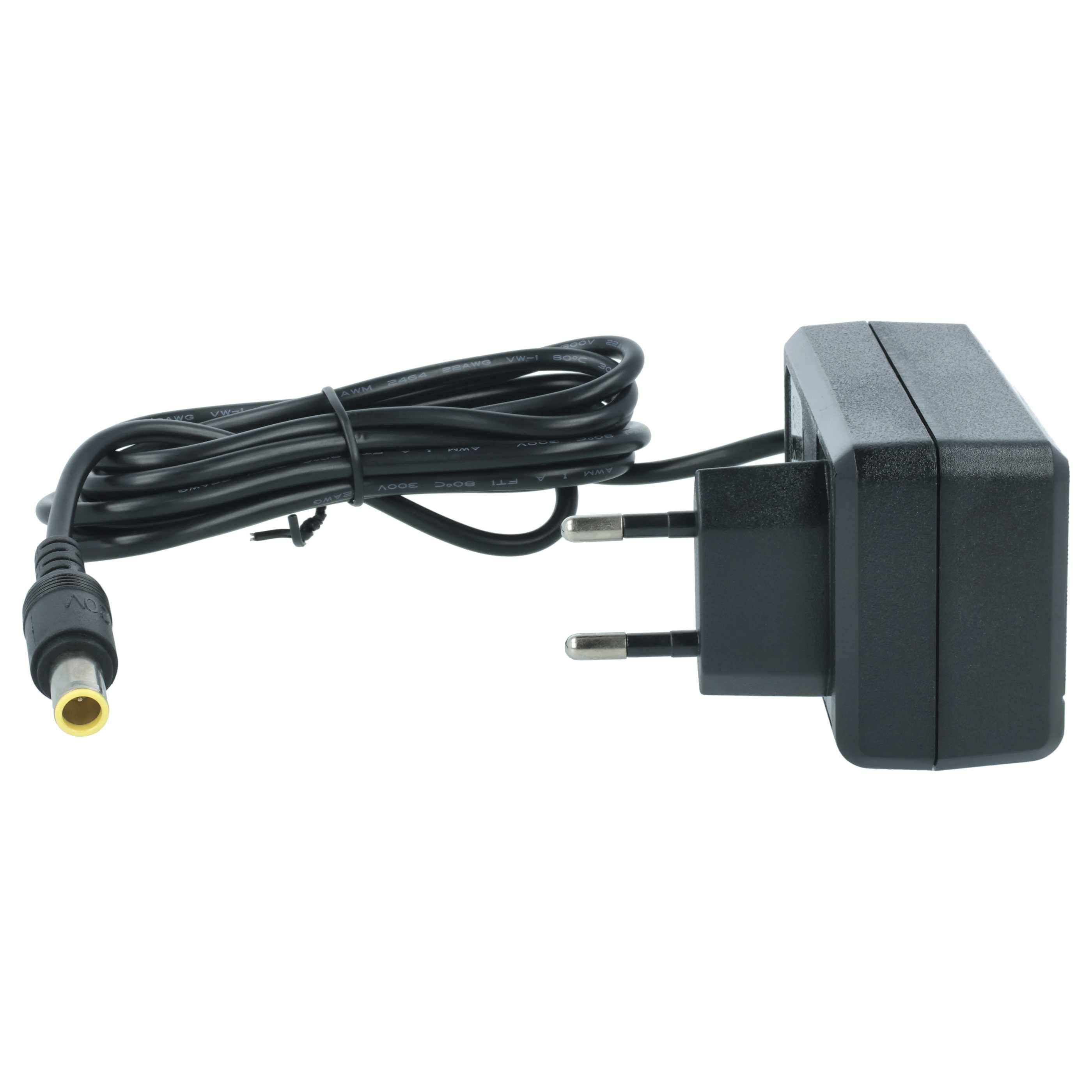 Ein schwarzes AC-Netzteil mit Kabel und zweipinigem Stecker, das üblicherweise für elektronische Geräte verwendet wird.